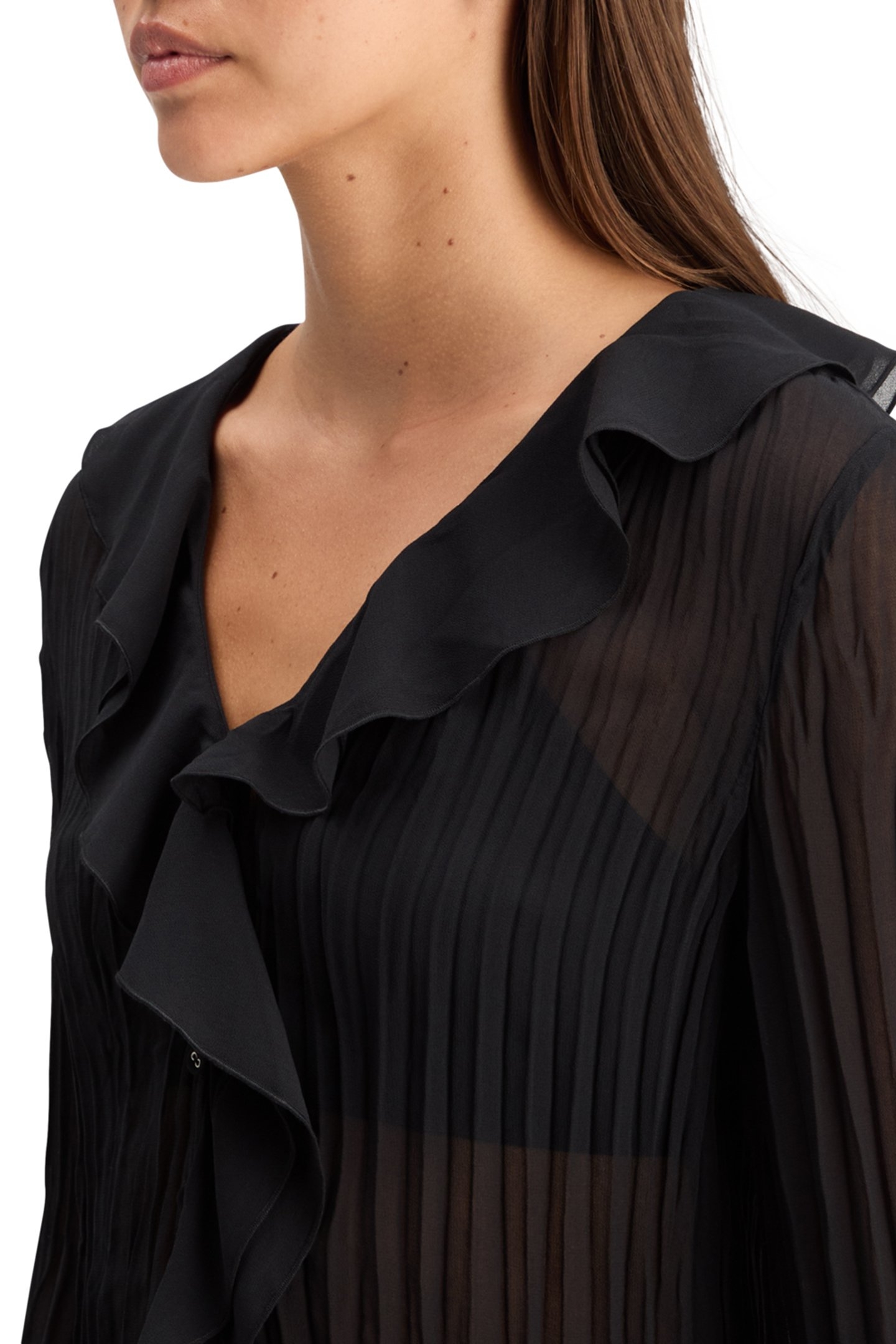 RUFFLED TOP EVENING BLACK 7