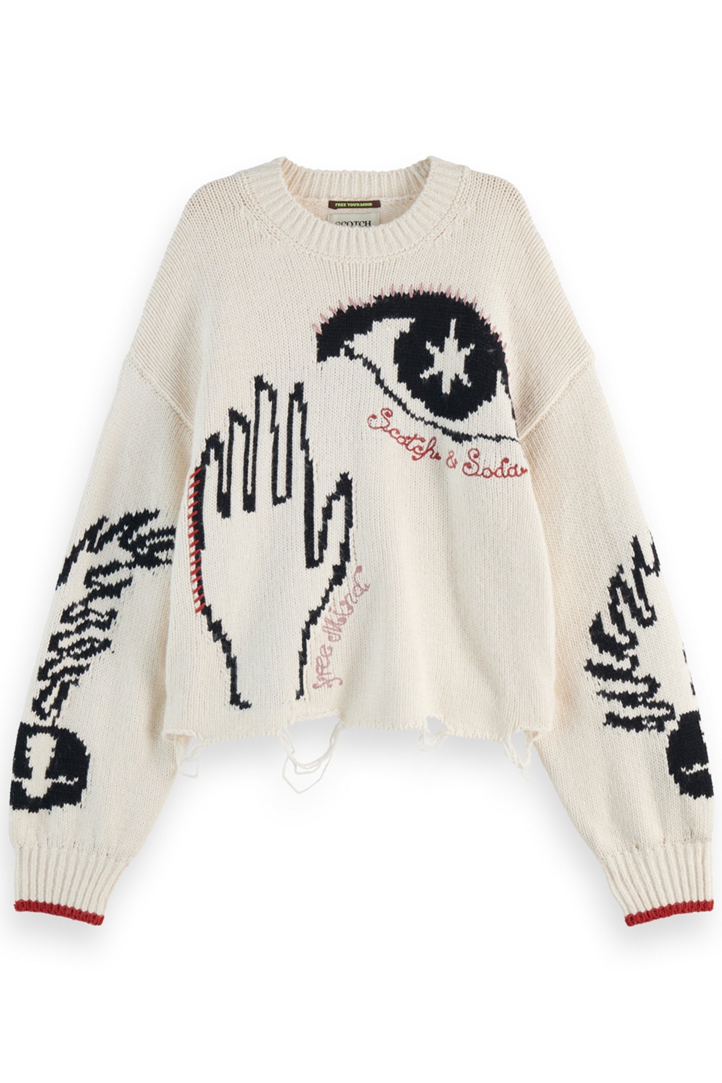 INTARSIA OVERSIZED PULLOVER SOFT ICE 4