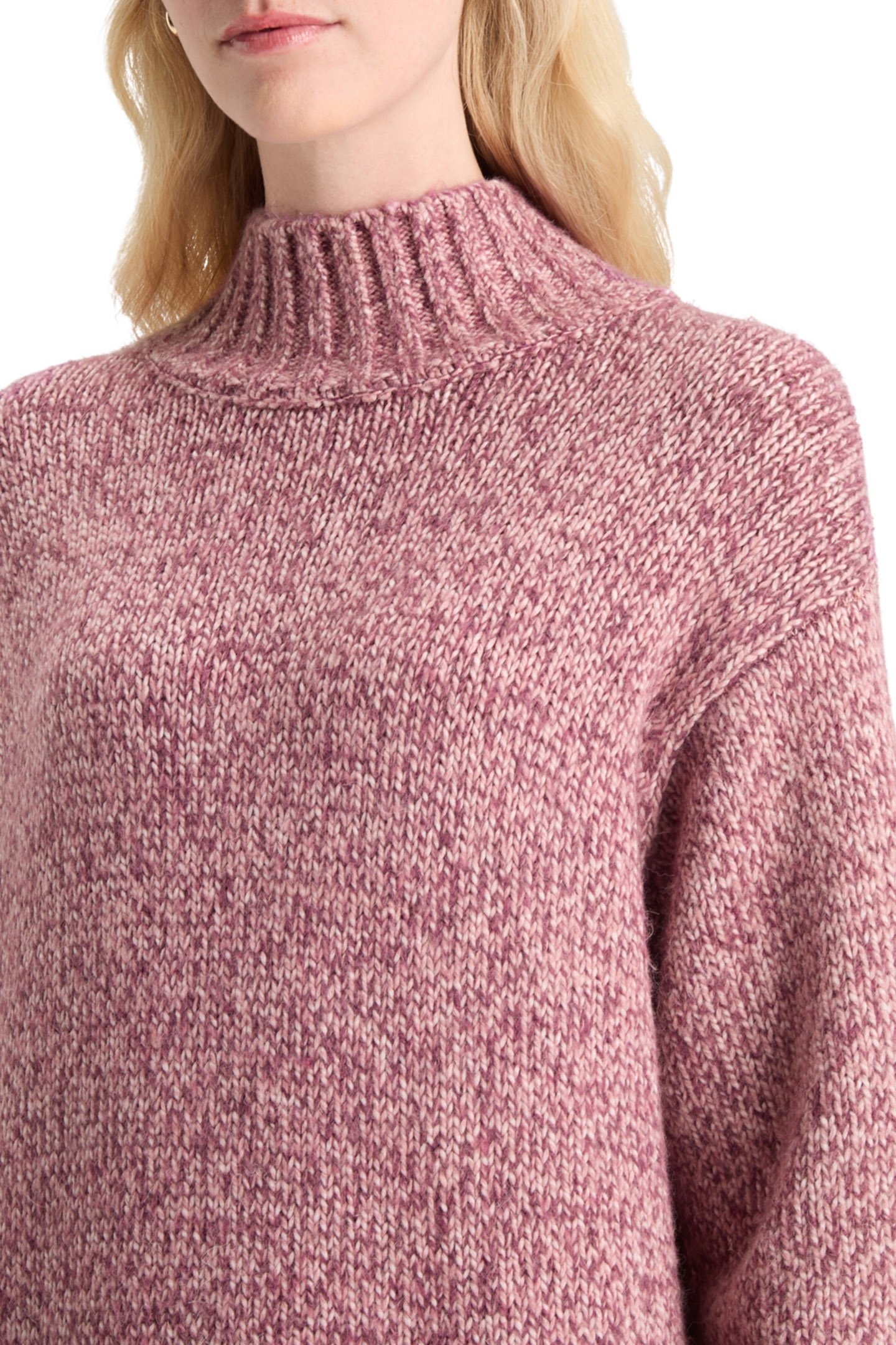 CHUNKY KNITTED MINI DRESS BERRY MELANGE 7