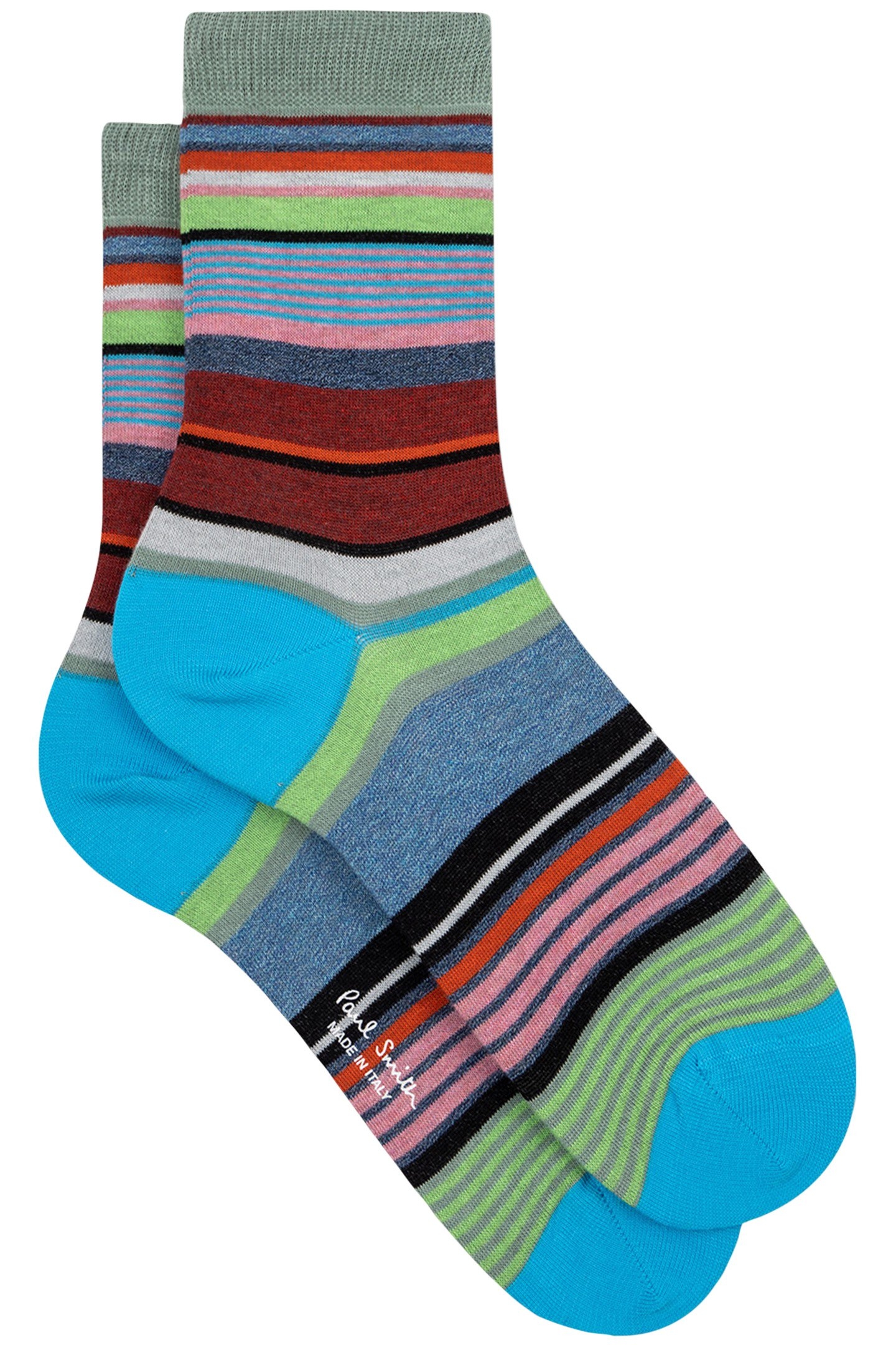 SOCK CHLOE STRIPE EMERALD GREEN 1