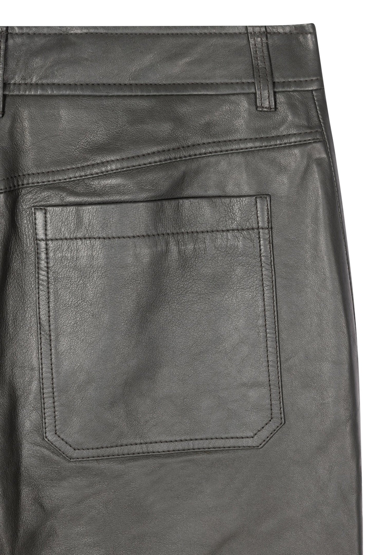 TROUSERS LEATHER VERY DARK GREEN 5