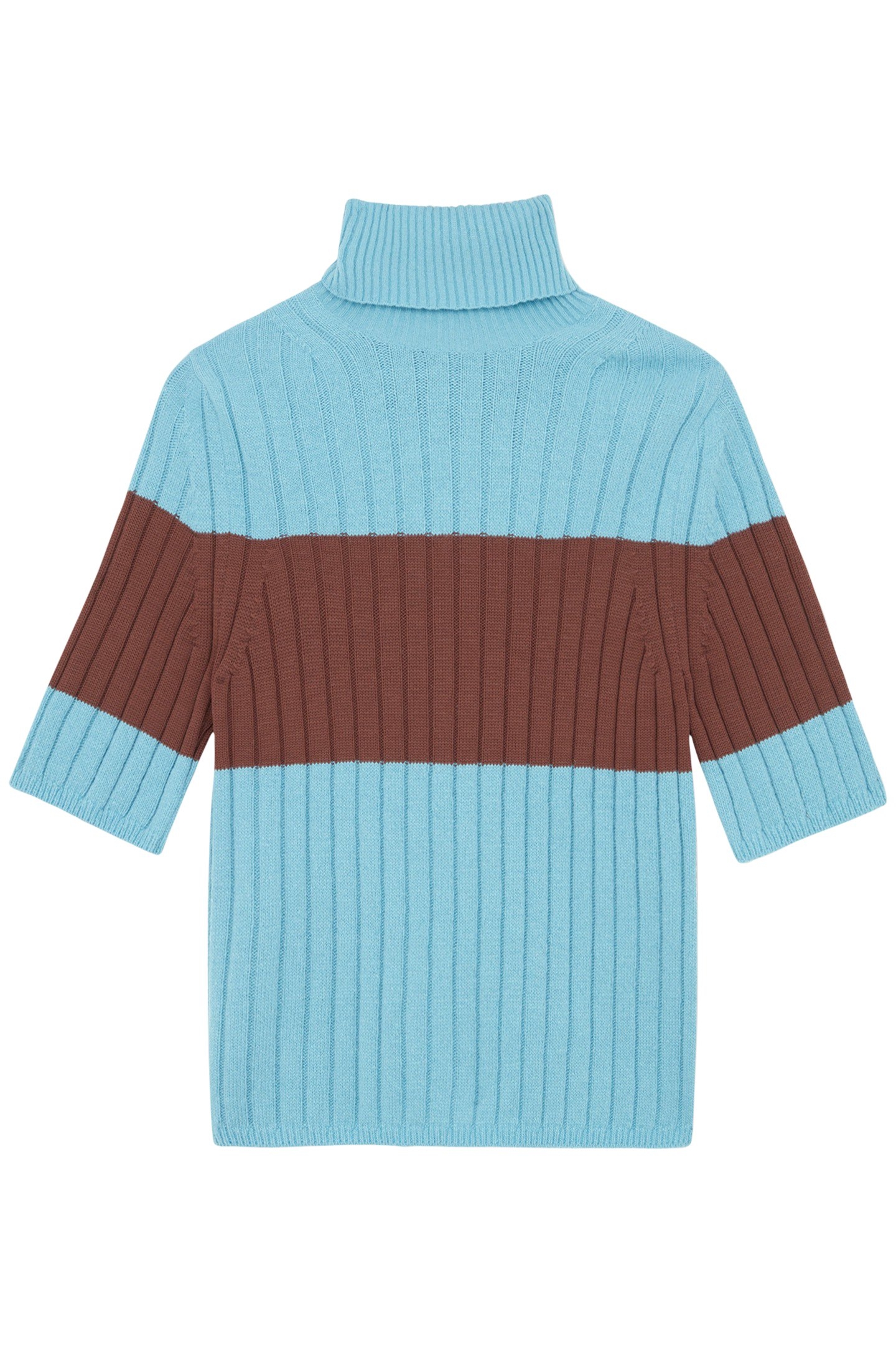 KNITTED SS SWEATER ROLL NECK GREYISH BLUE 1