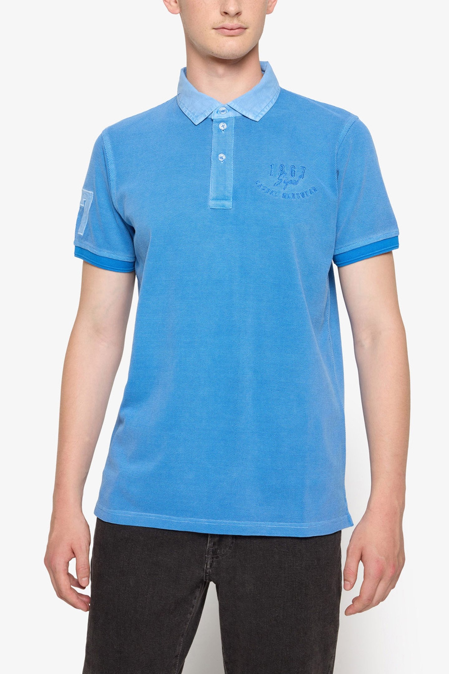 OSCARSI BADGE POLO BLUE SLIP STREAM 1