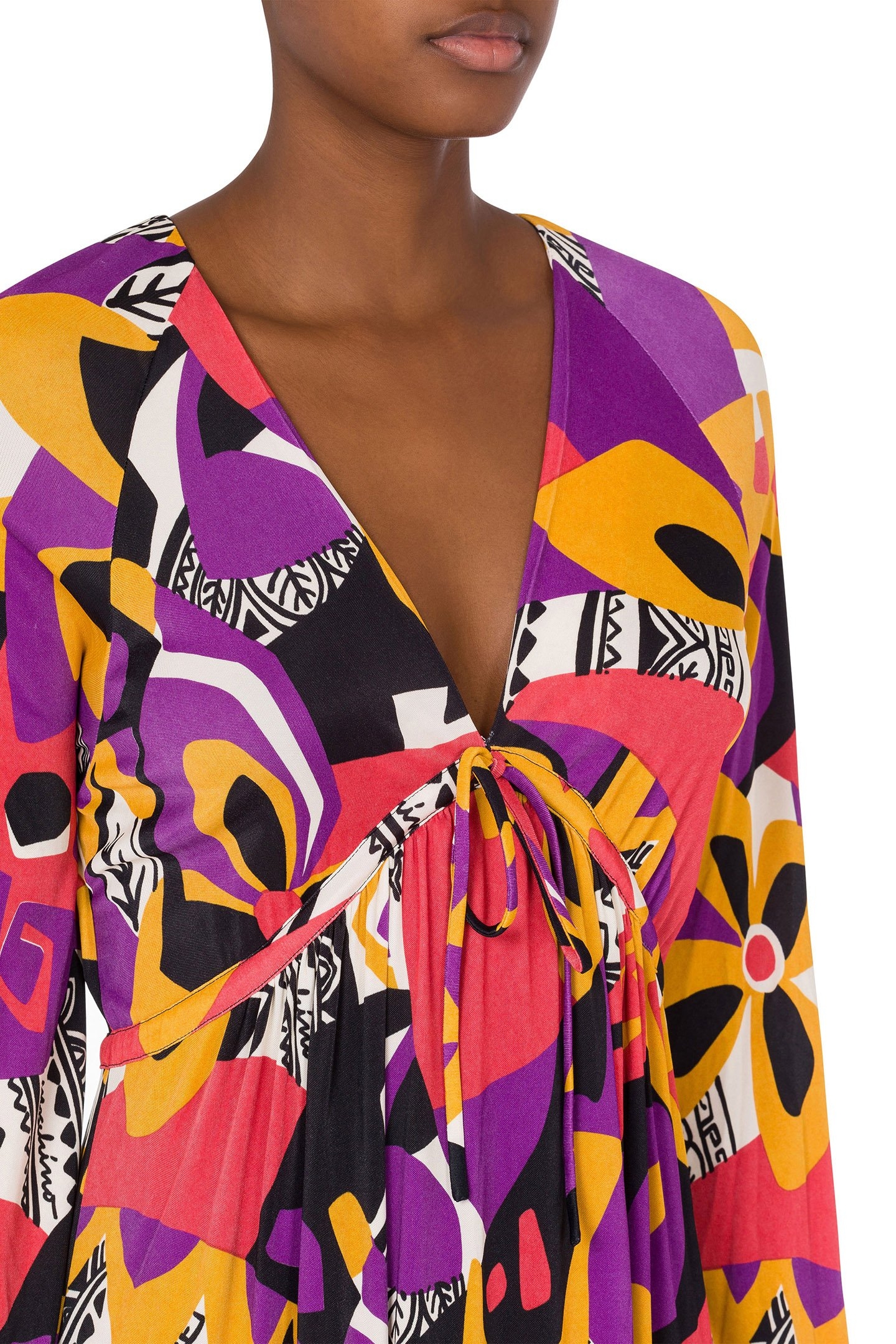 GEOMETRIC PRINT JERSEY DRESS MULTICOLOUR 4