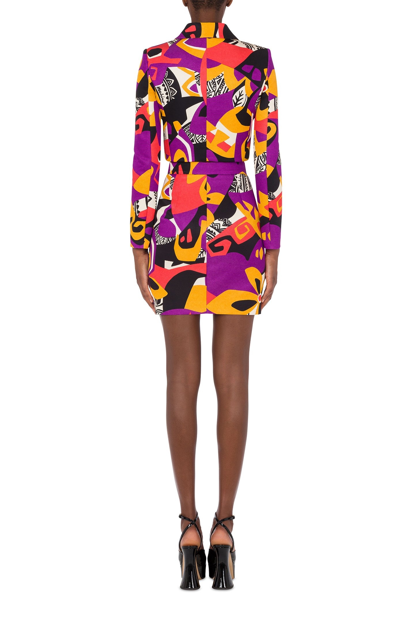 CROPPED JACKET IN GEOMETRIC PRINT OTTOMAN MULTICOLOUR 2