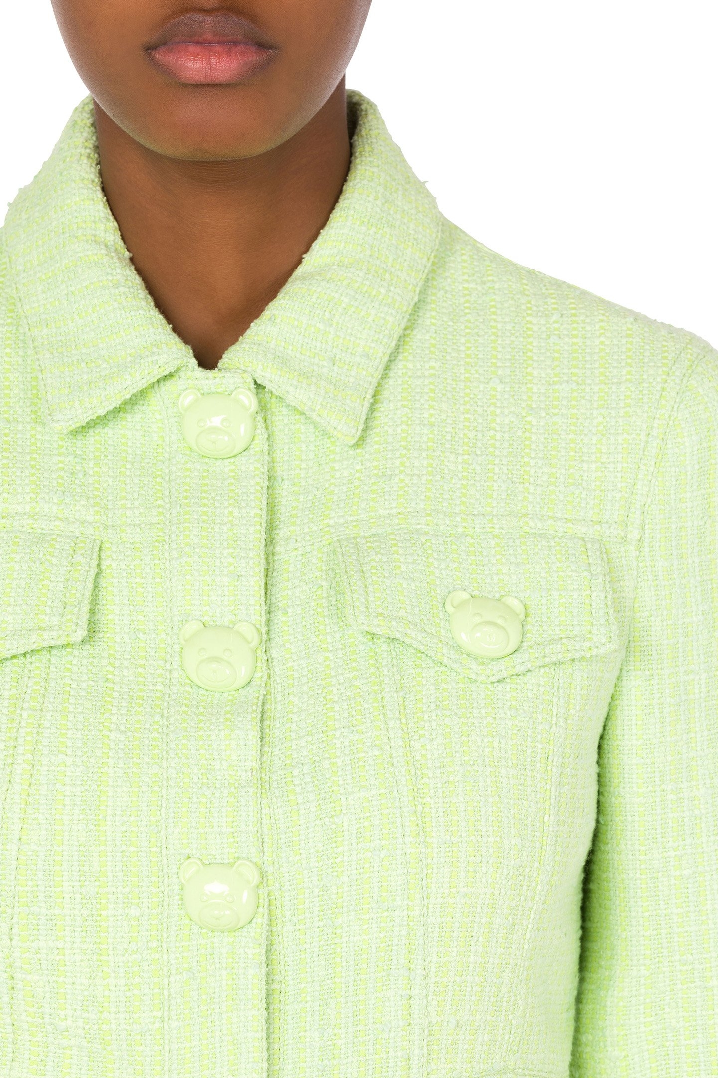 TEDDY BUTTONS TWEED CROPPED JACKET WHITE 4