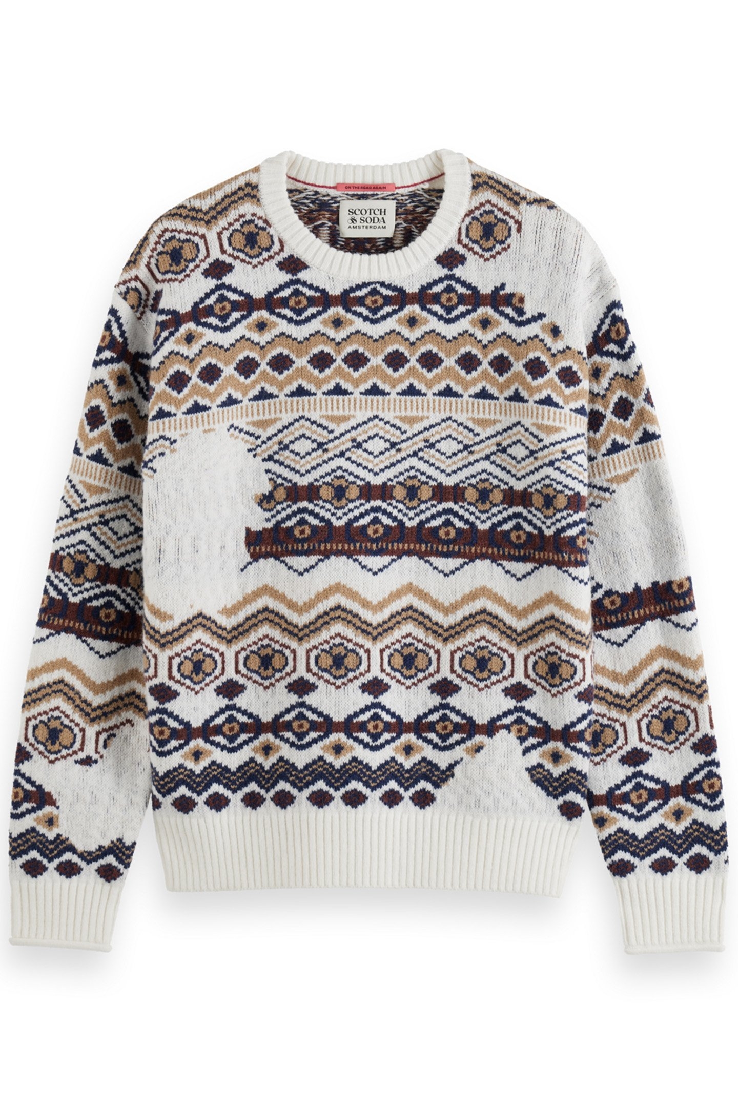 DROPPED SHOULDER JACQUARD ALL OVER FAIRISLE DISTORTED AOP 4