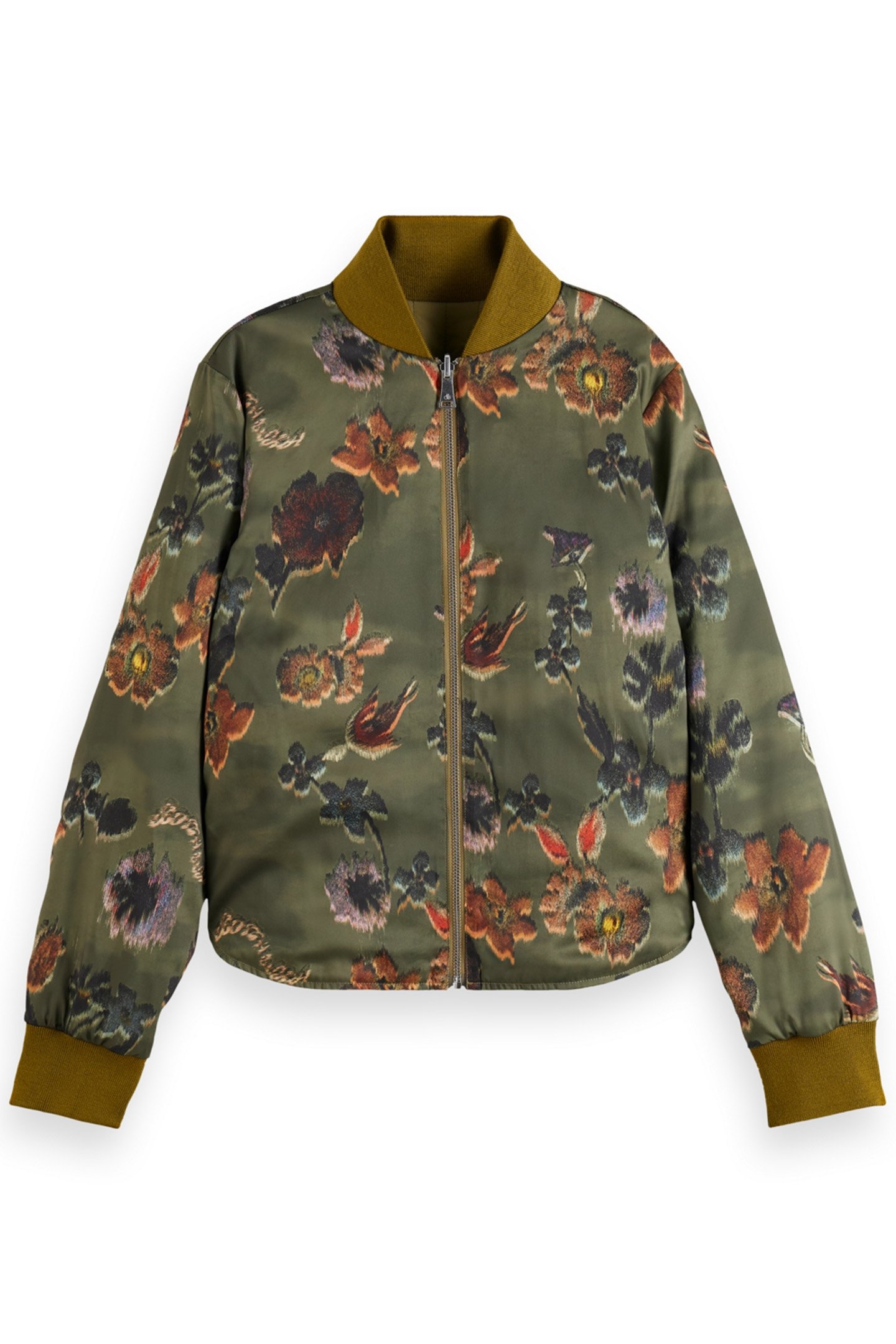 REVERSIBLE VERTICAL QUILT BOMBER WASHED MILITARY 6