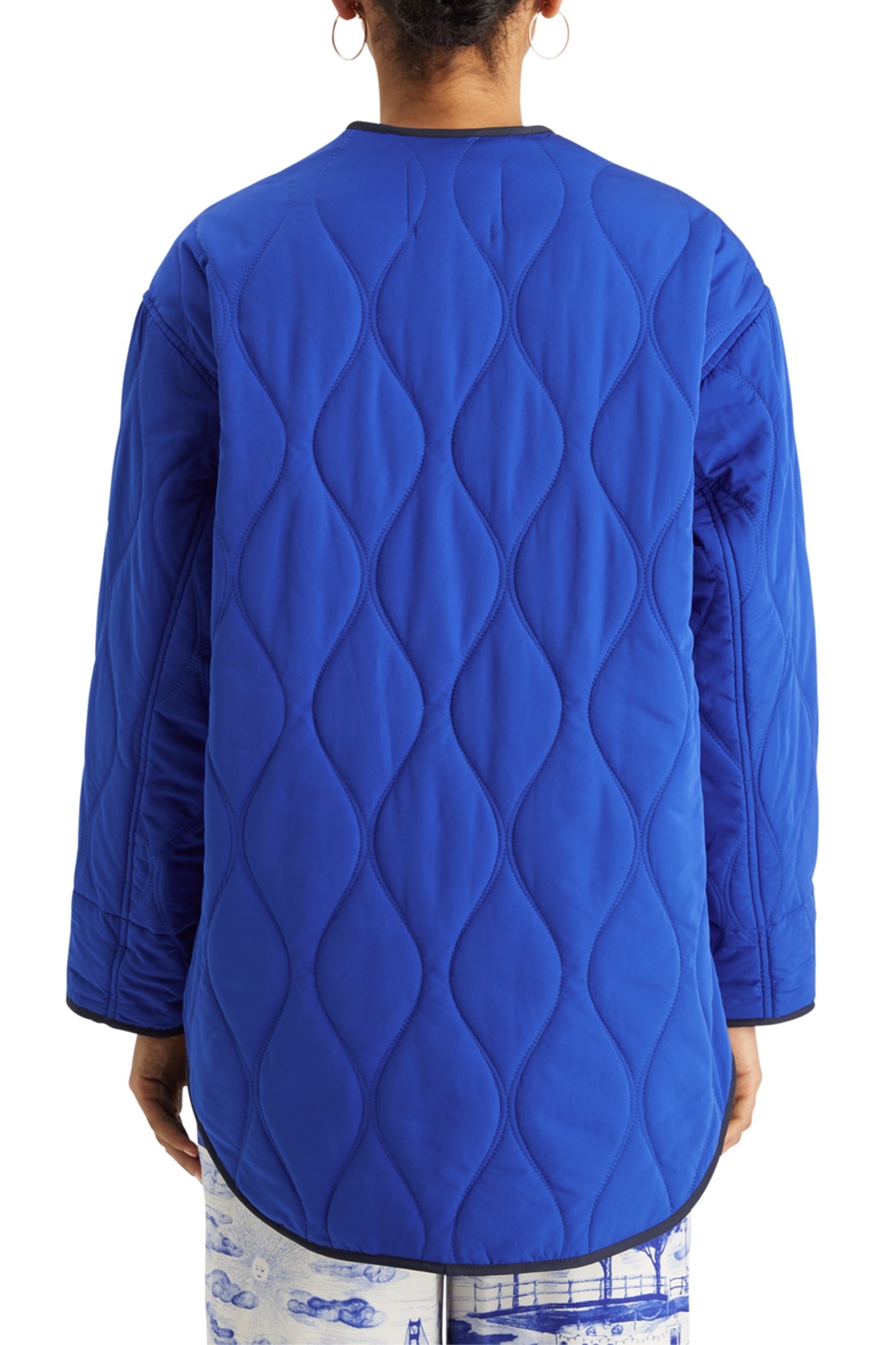 OVERSIZED ONION QUILT LINER JACKET ELECTRIC BLUE 2