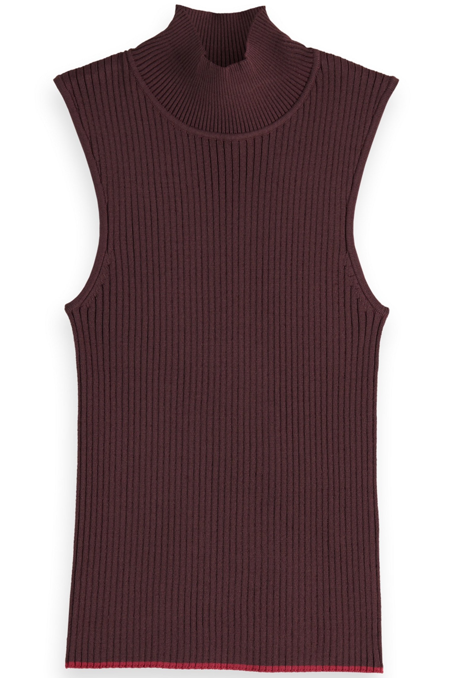 RIBBED KNITTED TANK WINE 1