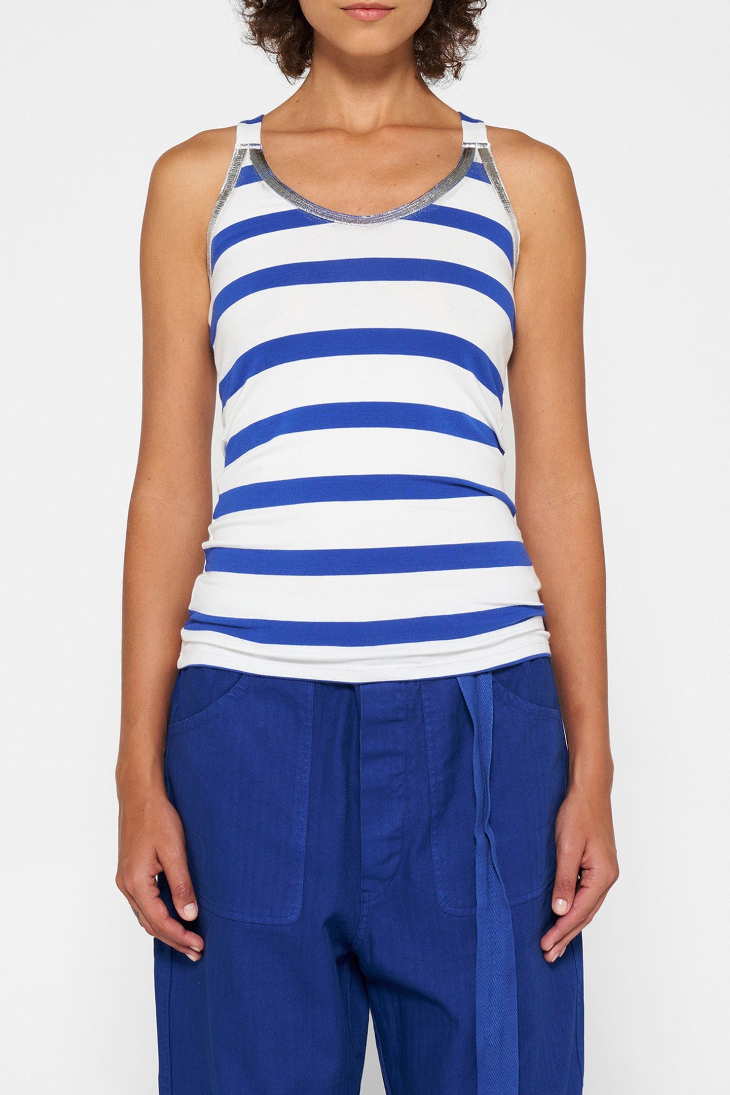 WRAPPER STRIPES FOIL ECRU/ELECTRIC BLUE 1