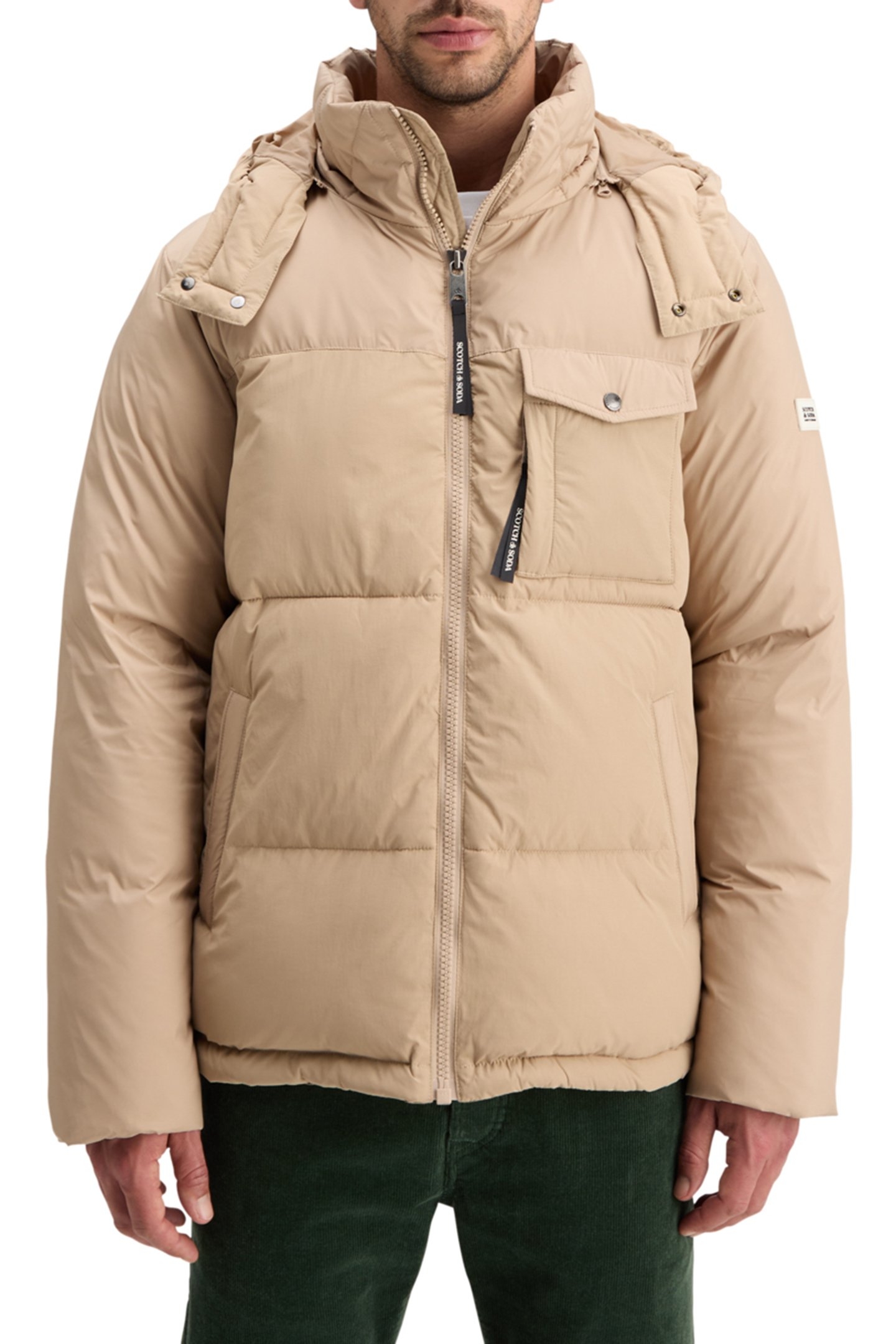 HOODED PUFFER JACKET MOCHA 1