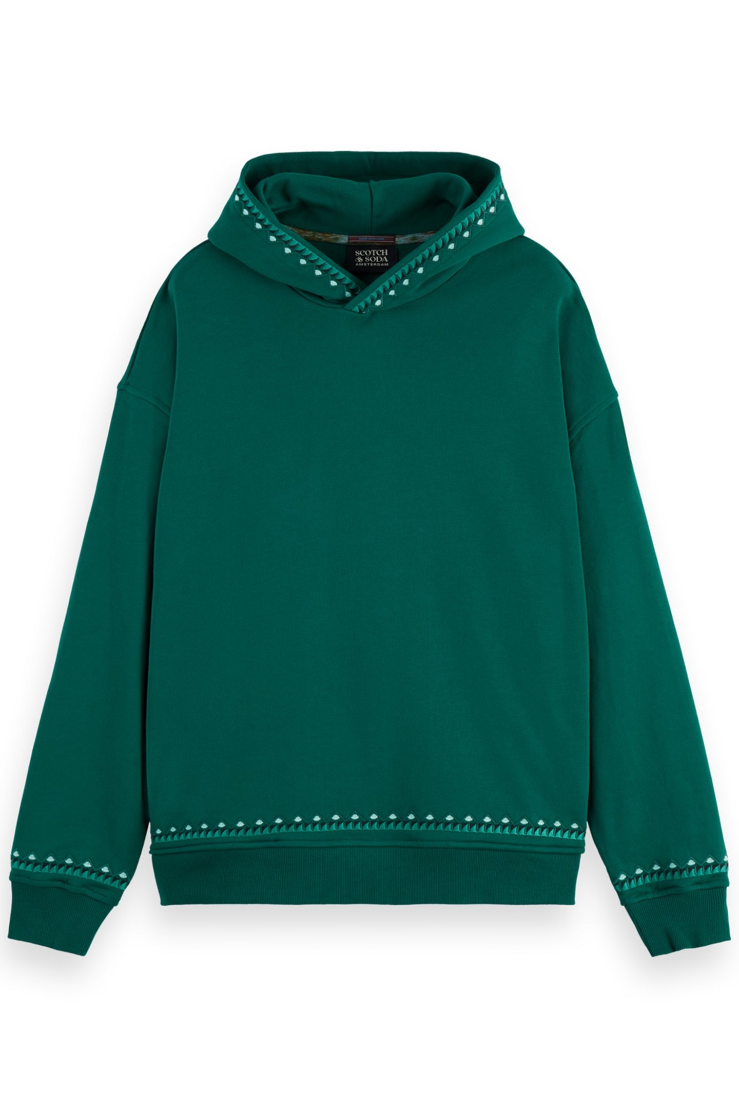 REFINED EMBROIDERY HOODIE WINGBACK GREEN 1