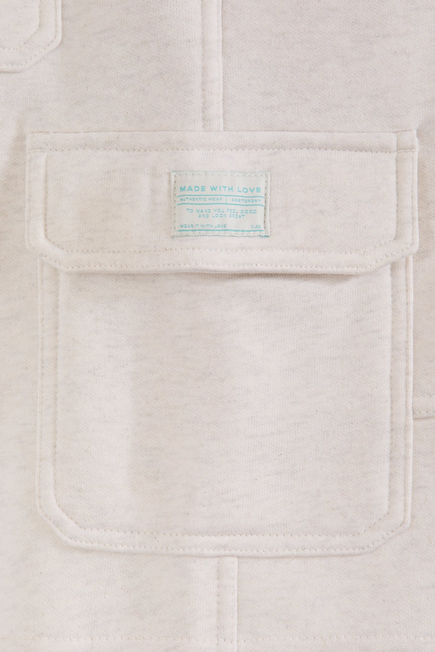 BOYS S&S FLEECE CARGO SHORT IVORY 3