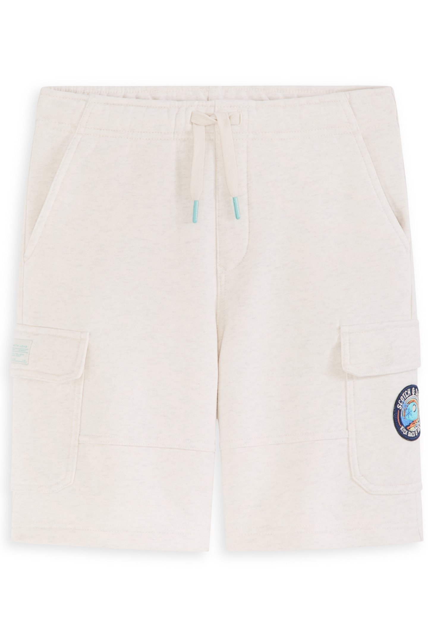 BOYS S&S FLEECE CARGO SHORT IVORY 1