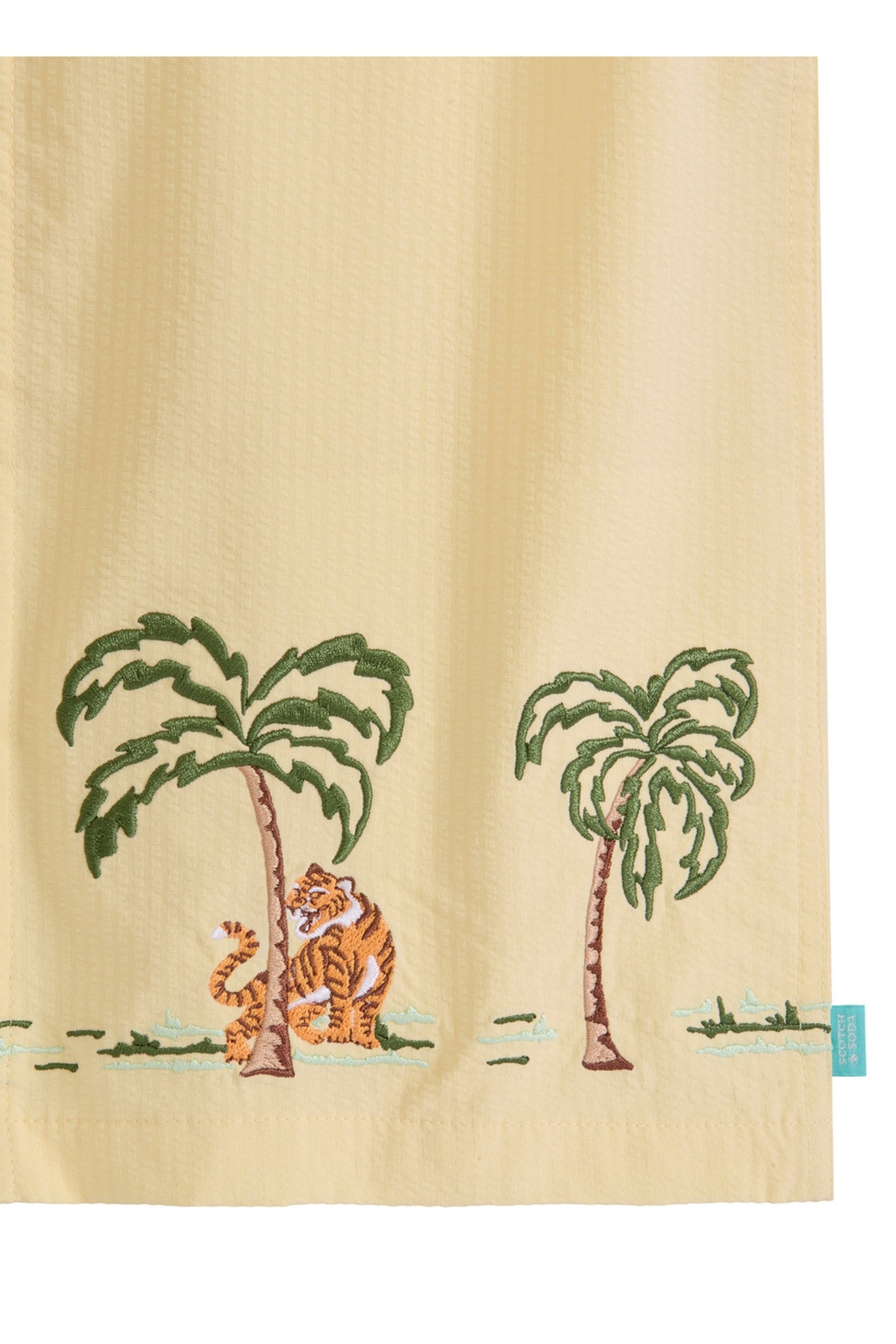 BOYS S&S SEERSUCKER BUTTON UP LT PASTEL YELLOW 3