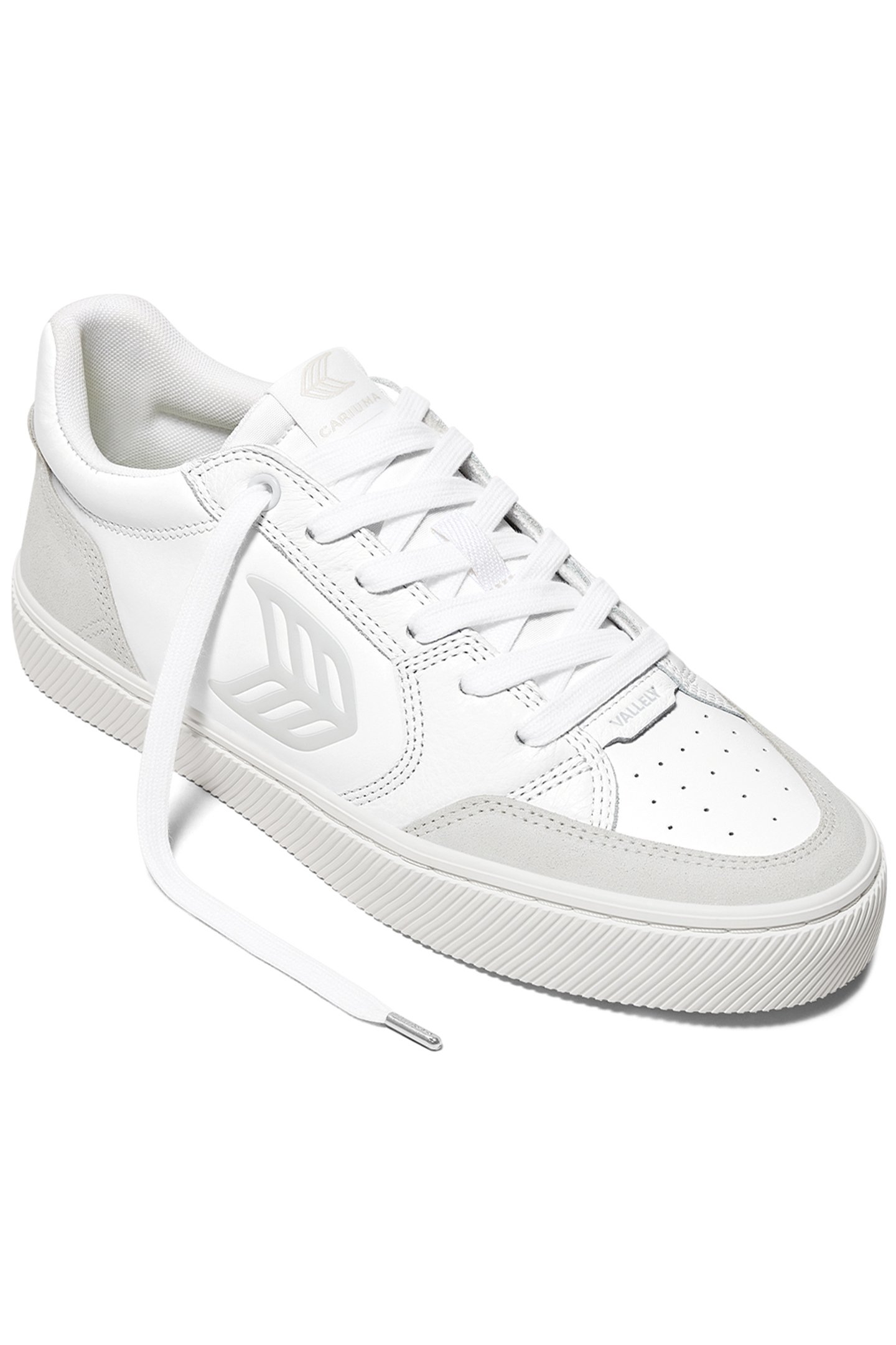 VALLELY WHITE LEATHER VINTAGE WHITE SUEDE ICE LOGO SNEAKER 2