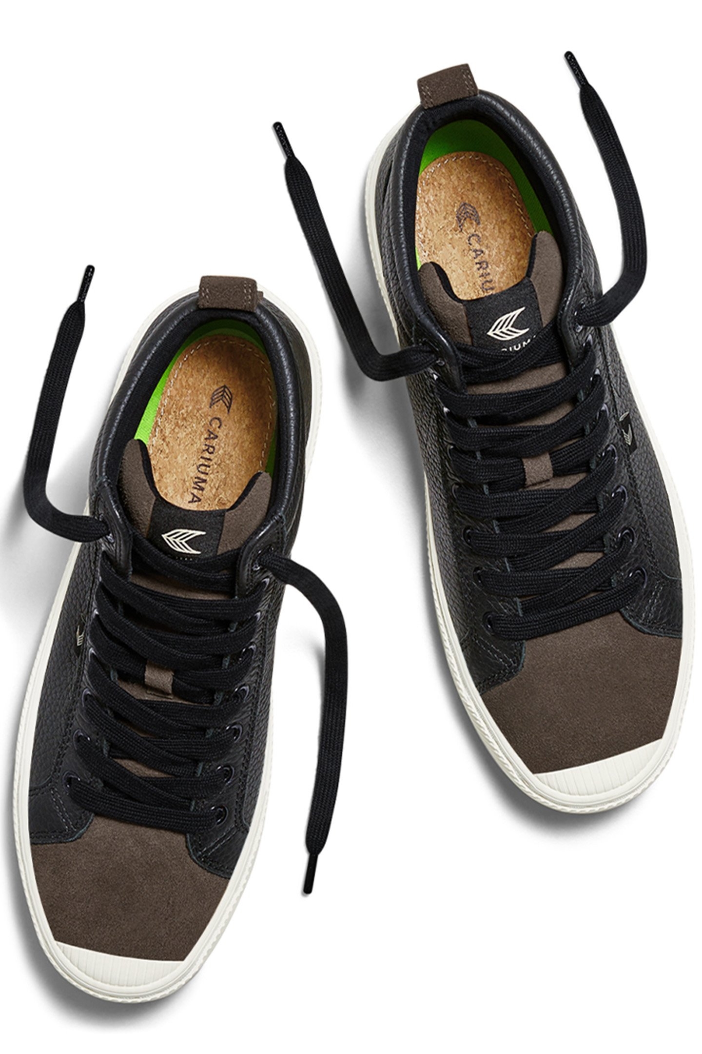 OCA HIGH BLACK PREMIUM LEATHER DARK KHAKI SUEDE SNEAKER 3