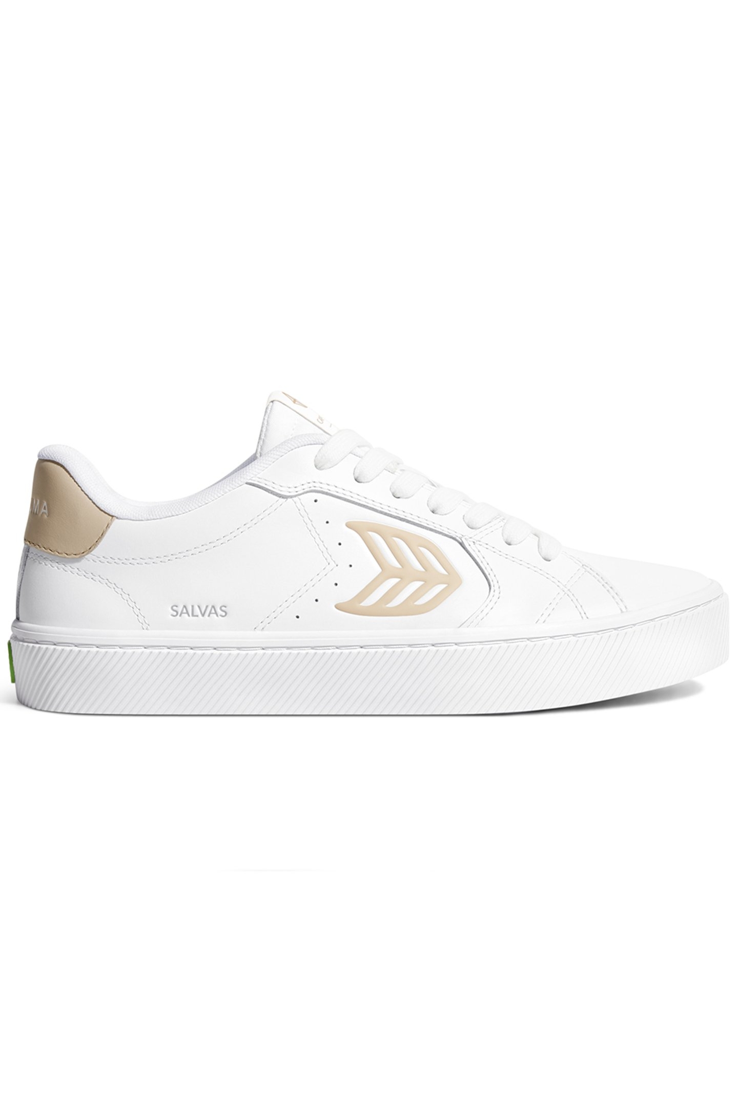 SALVAS WHITE LEATHER SHIFTING SAND LOGO SNEAKER 1