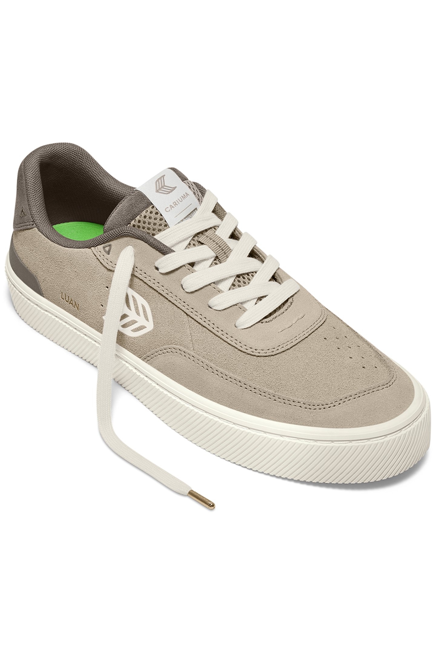 UNISEX LUAN PRO PLAZA TAUPE SUEDE IVORY LOGO SNEAKER 2