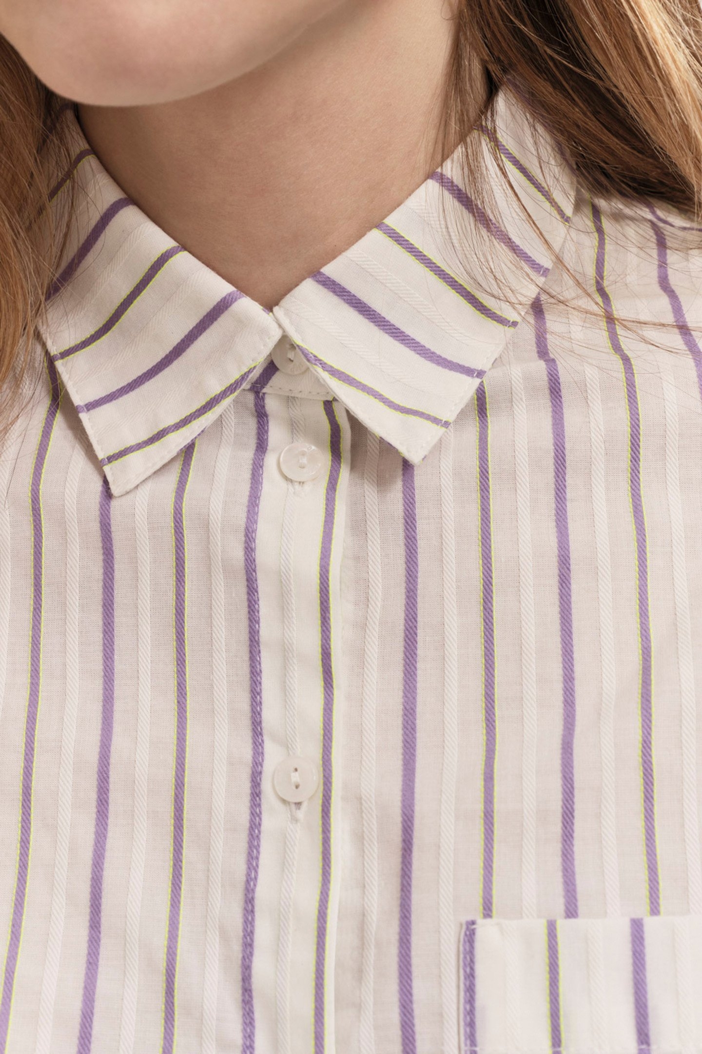 CELESTE - WISTERIA STRIPES ECRU POPLIN SHIRT 5