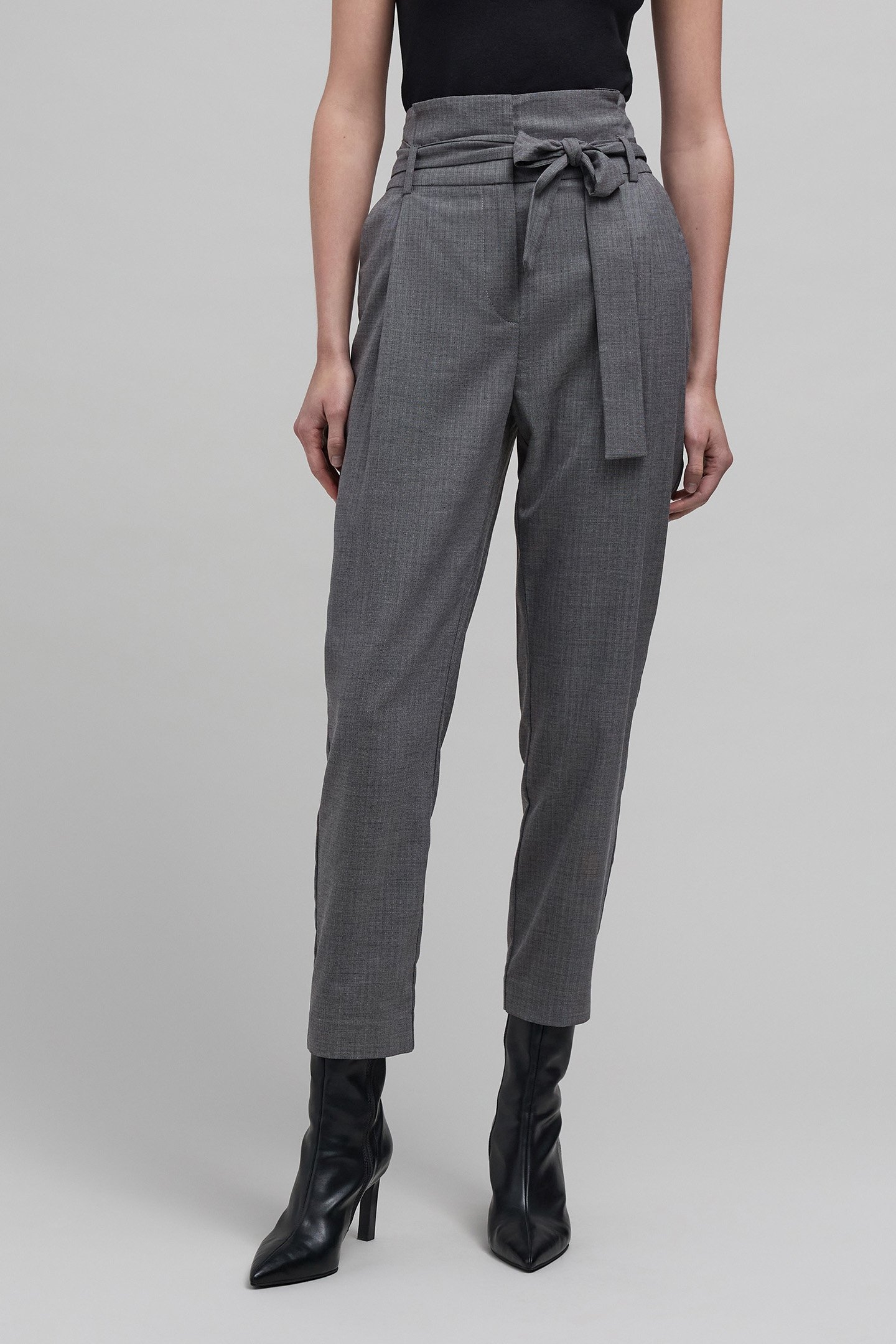 7/8TH GREY HERRINGBONE CARROT PANTS 1