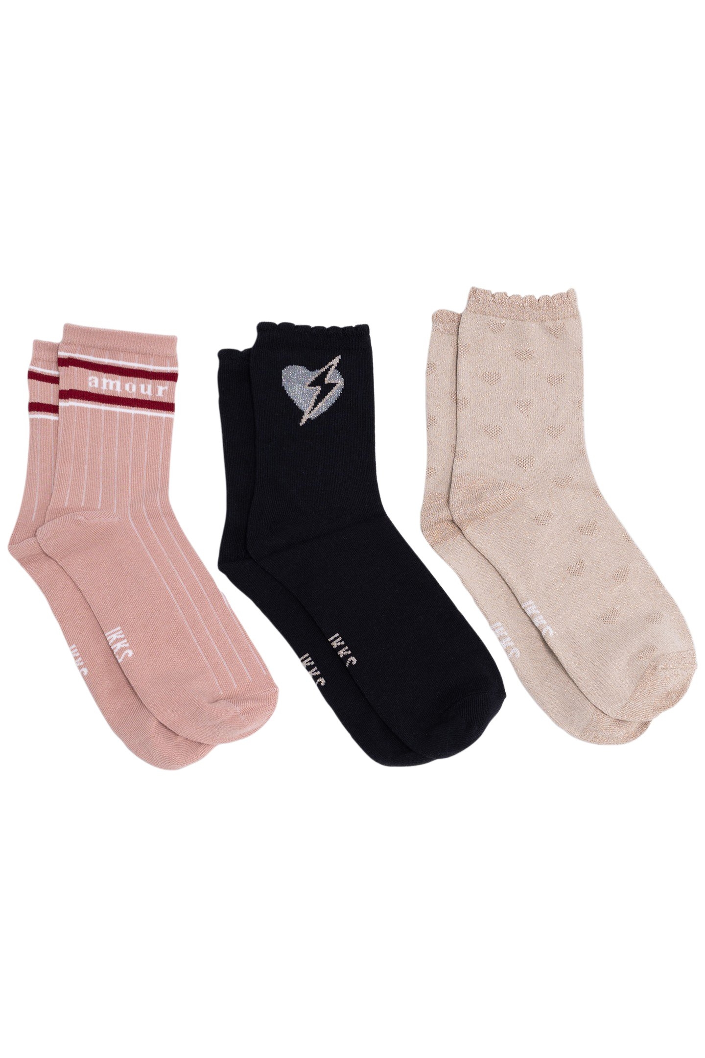 PINK, GOLD AND BLACK GIRLS' SOCKS 2