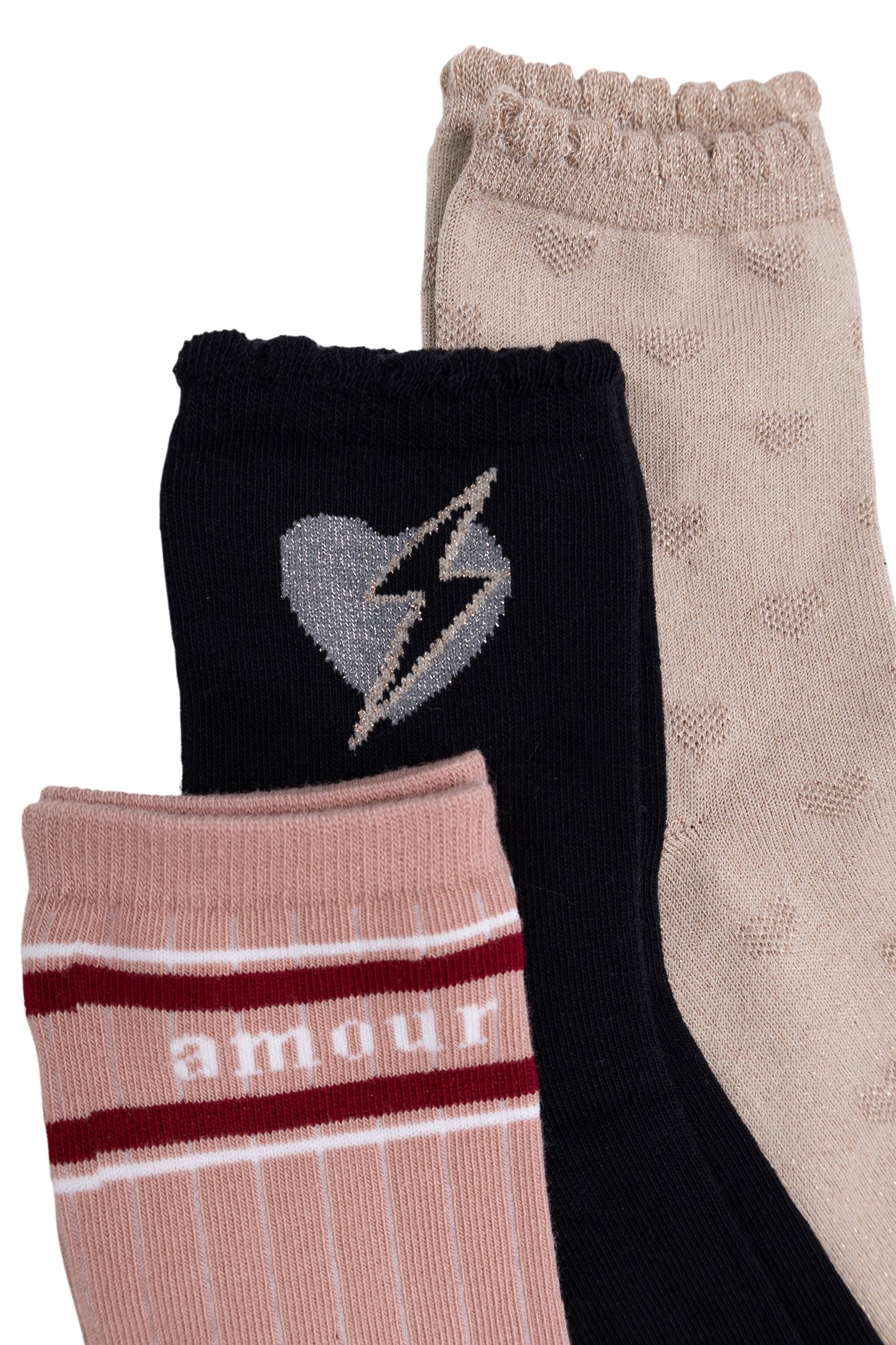 PINK, GOLD AND BLACK GIRLS' SOCKS 4