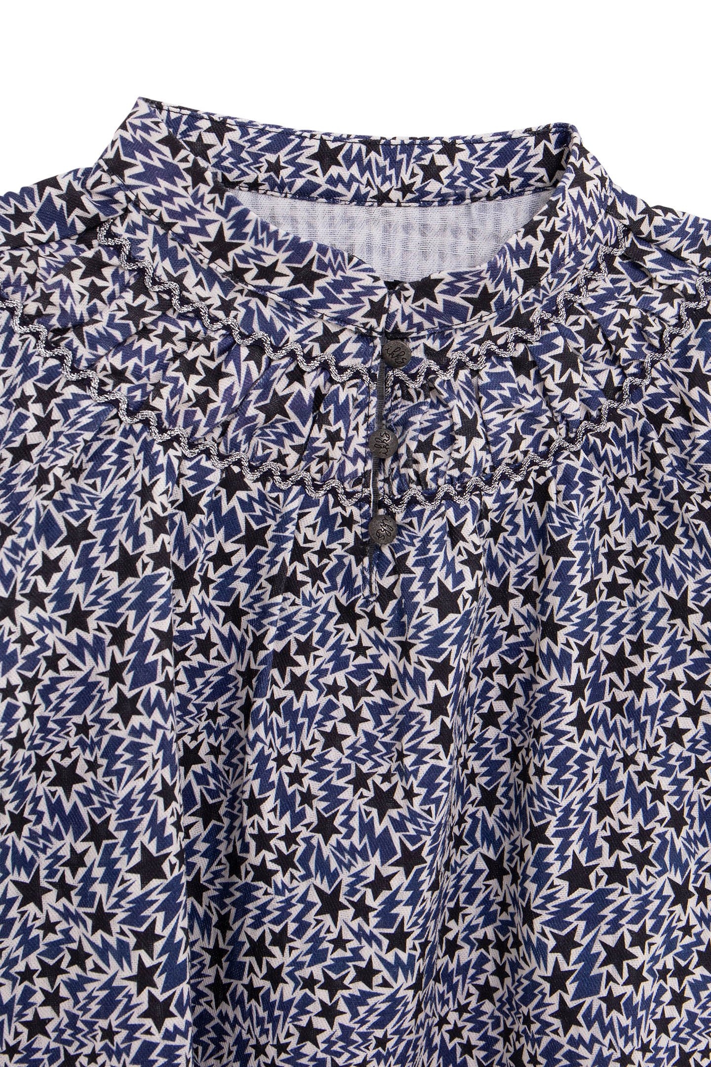 GIRL’S ECRU ORGANIC COTTON STARS-LIGHTNING PRINT BLOUSE 3
