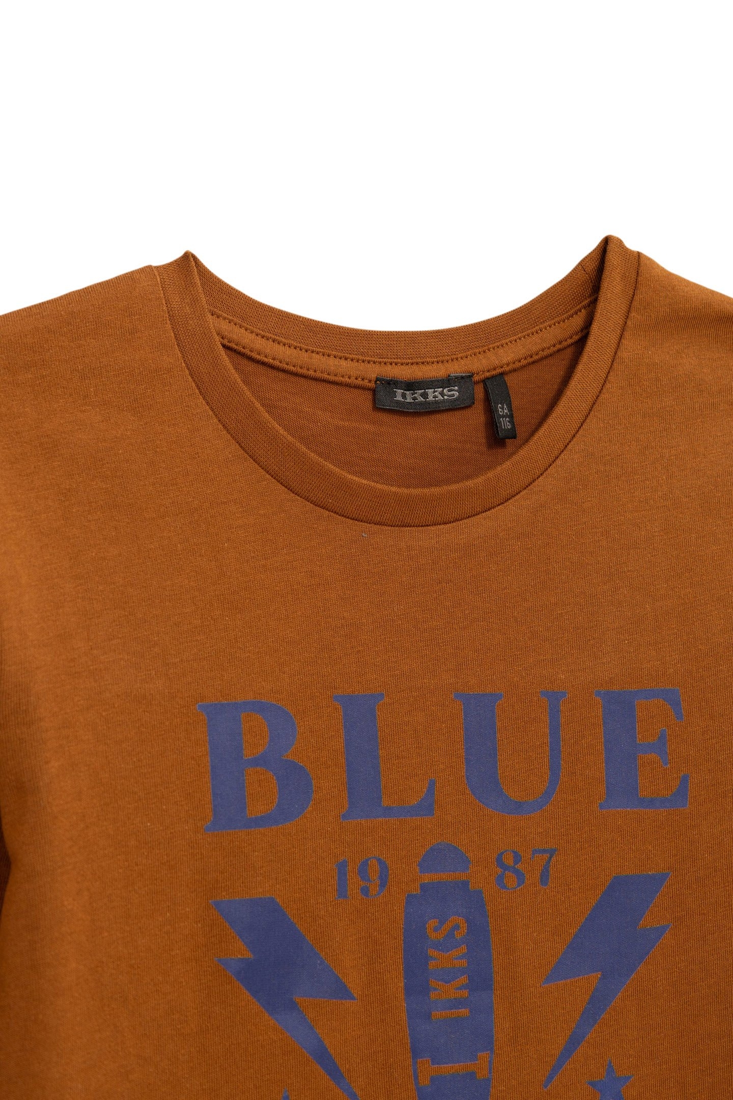 BOY'S CAMEL ORGANIC COTTON SATIN BLUE MESSAGE T-SHIRT 3