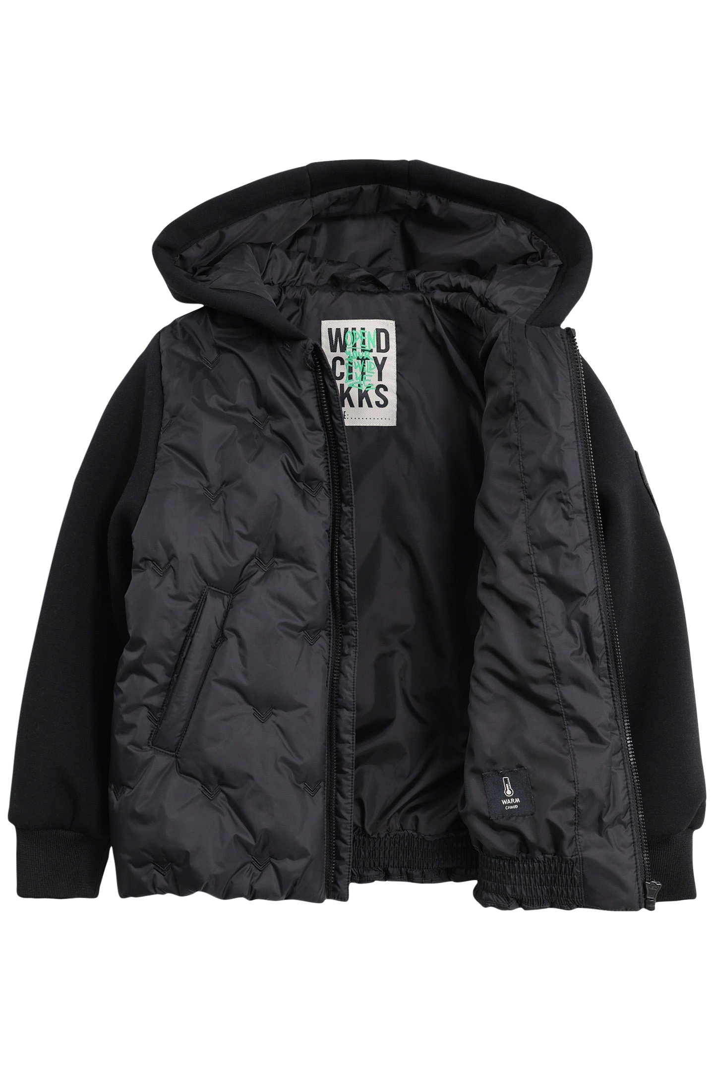 BOY'S BLACK EMBROIDERED NYLON TWO-PLY DOWN JACKET 3