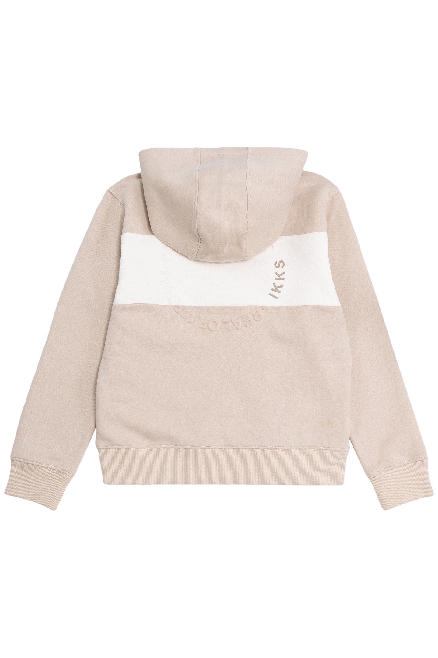 BOYS' BEIGE HOODIE WITH EMBOSSED MESSAGES 2