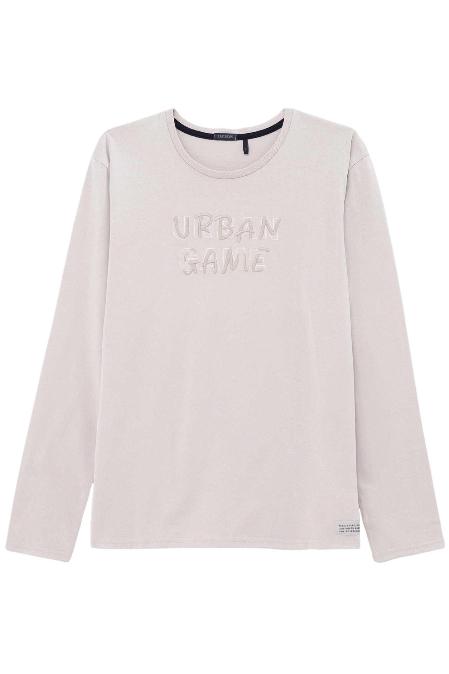 BOY'S BEIGE ORGANIC COTTON T-SHIRT WITH EMBROIDERED SLOGAN 1