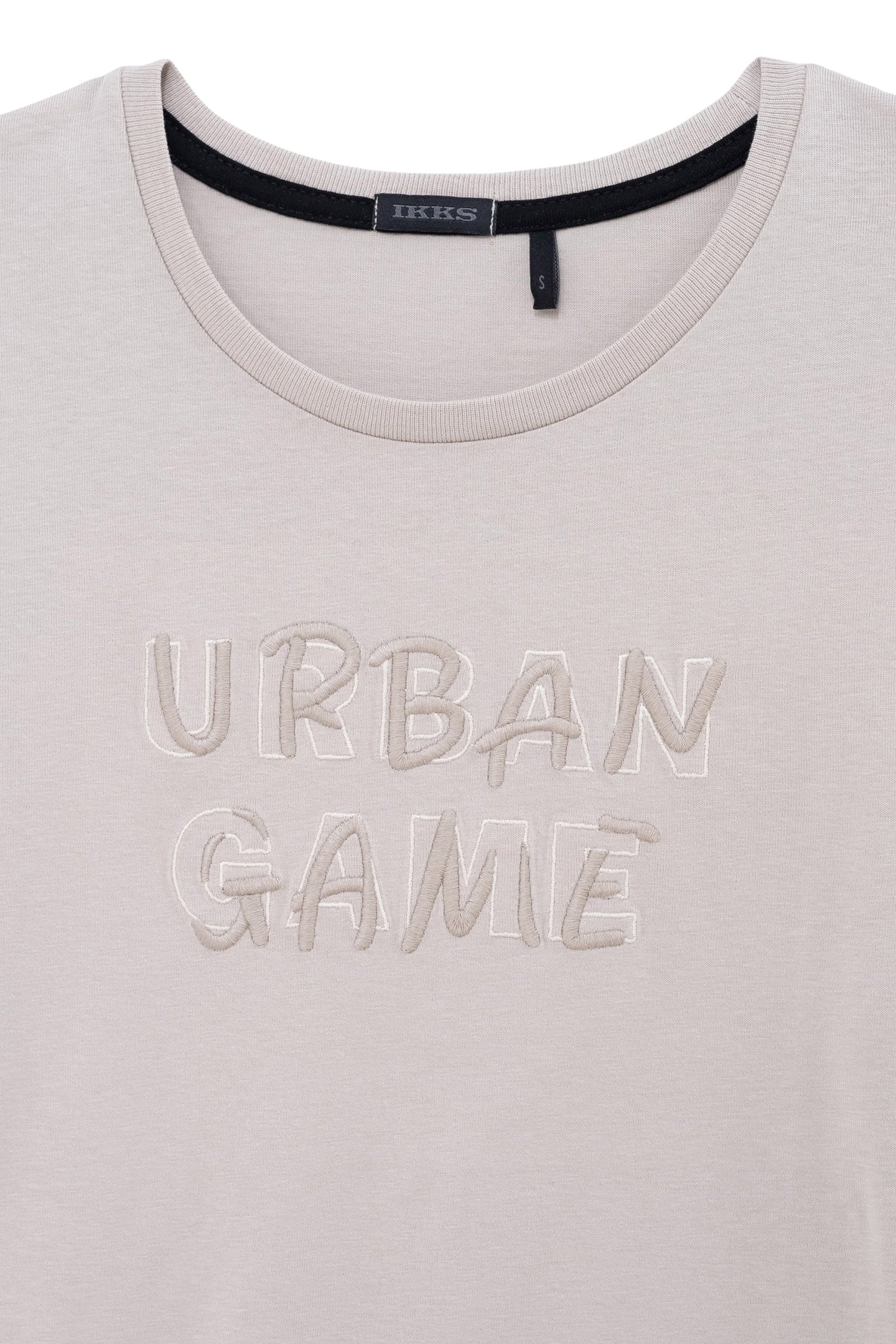BOY'S BEIGE ORGANIC COTTON T-SHIRT WITH EMBROIDERED SLOGAN 3