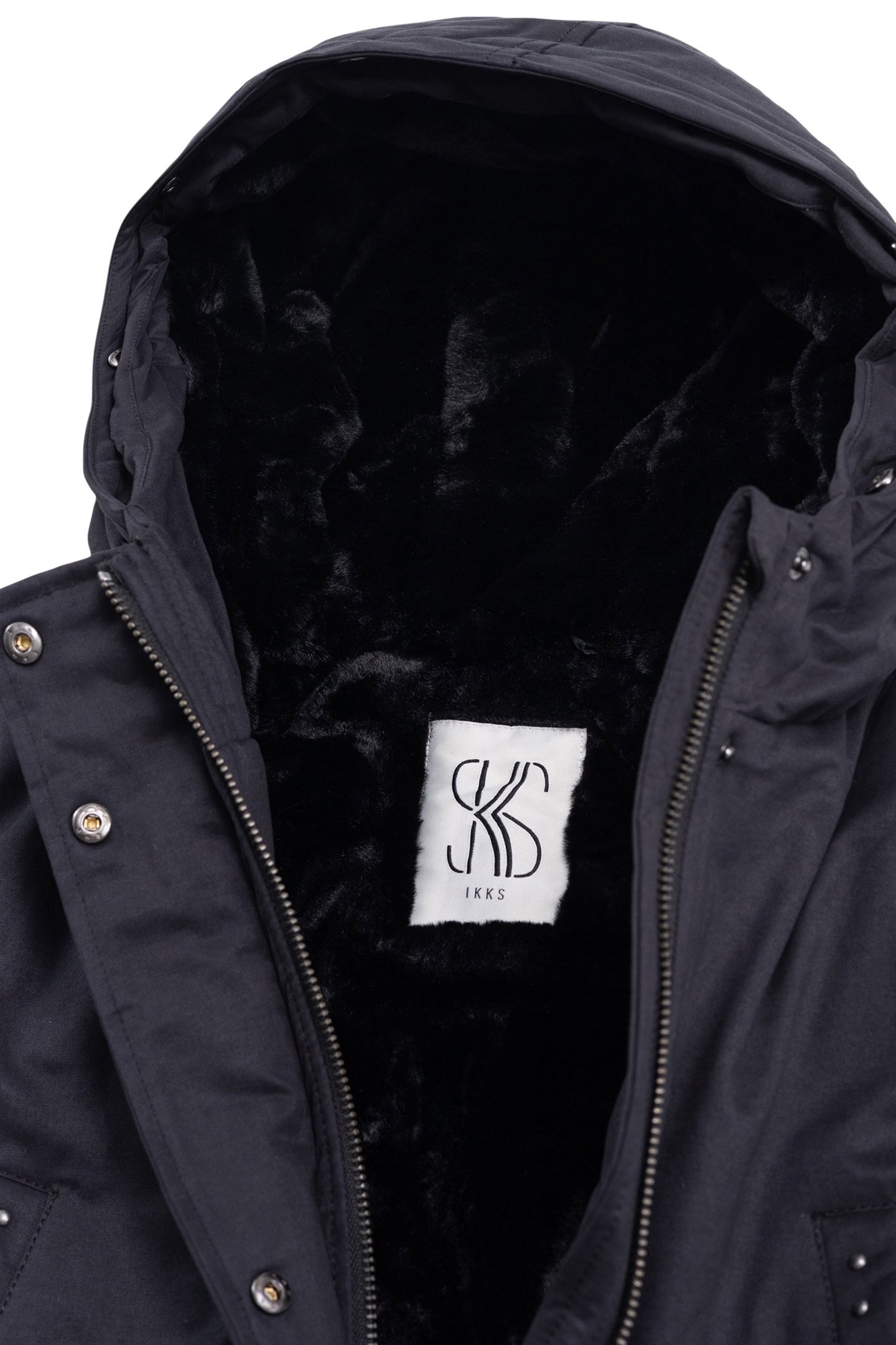 GIRL'S BLACK HOODED PARKA 3