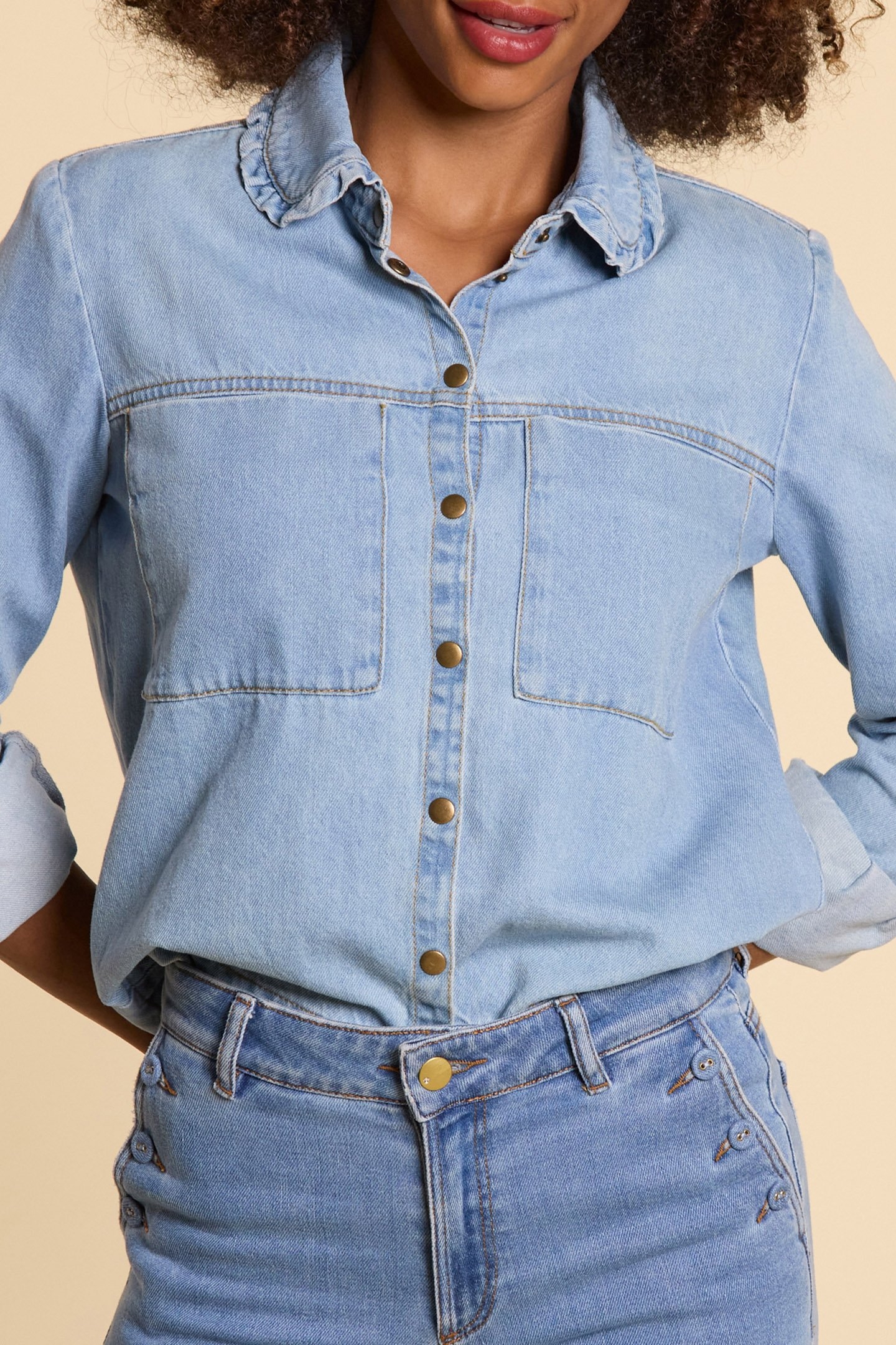 AUTHENTIC DENIM SHIRT WITH XL COLLAR 3