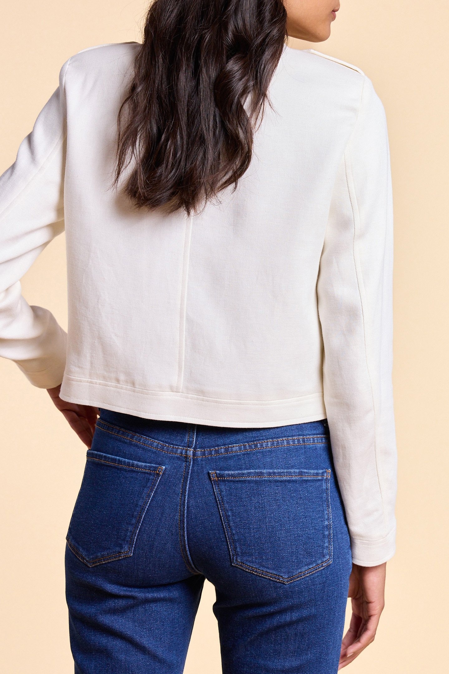 ECRU SHORT JACKET WITH SHOULDER TABS 5