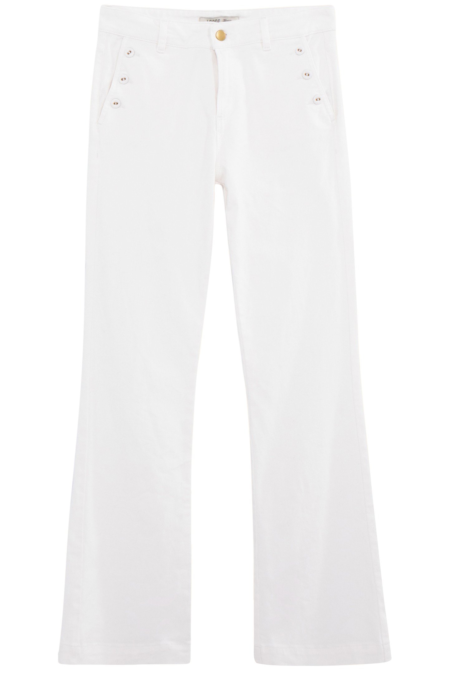 OFF-WHITE FLARED JEANS WITH BUTTONED POCKETS 4