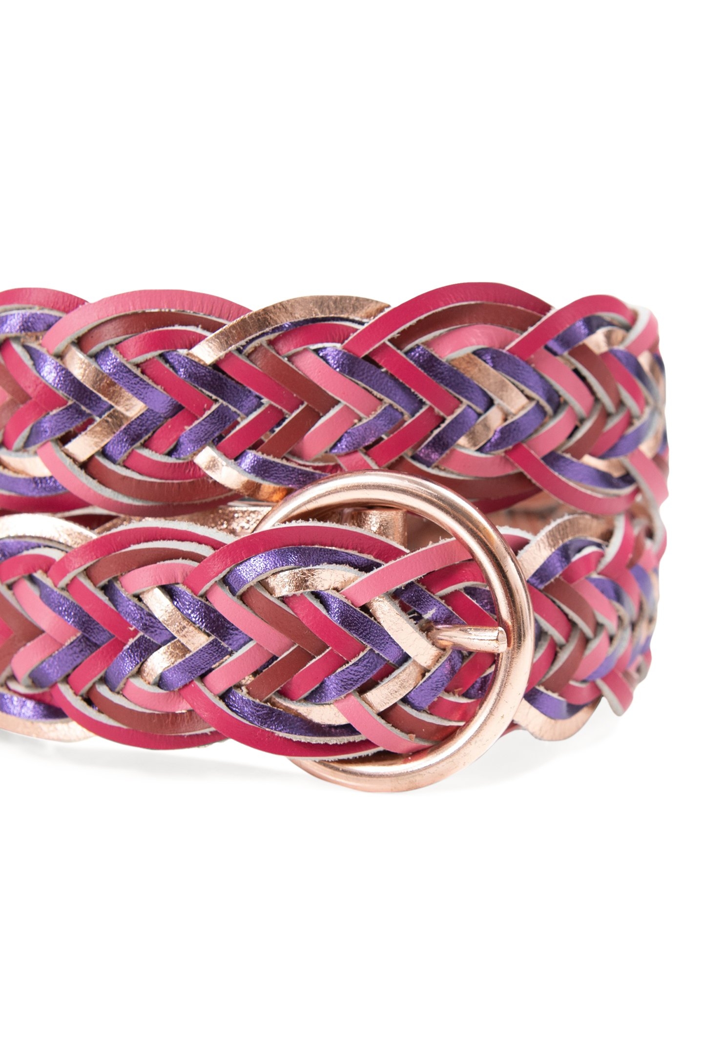 DARK PURPLE BRAIDED LEATHER BELT 3