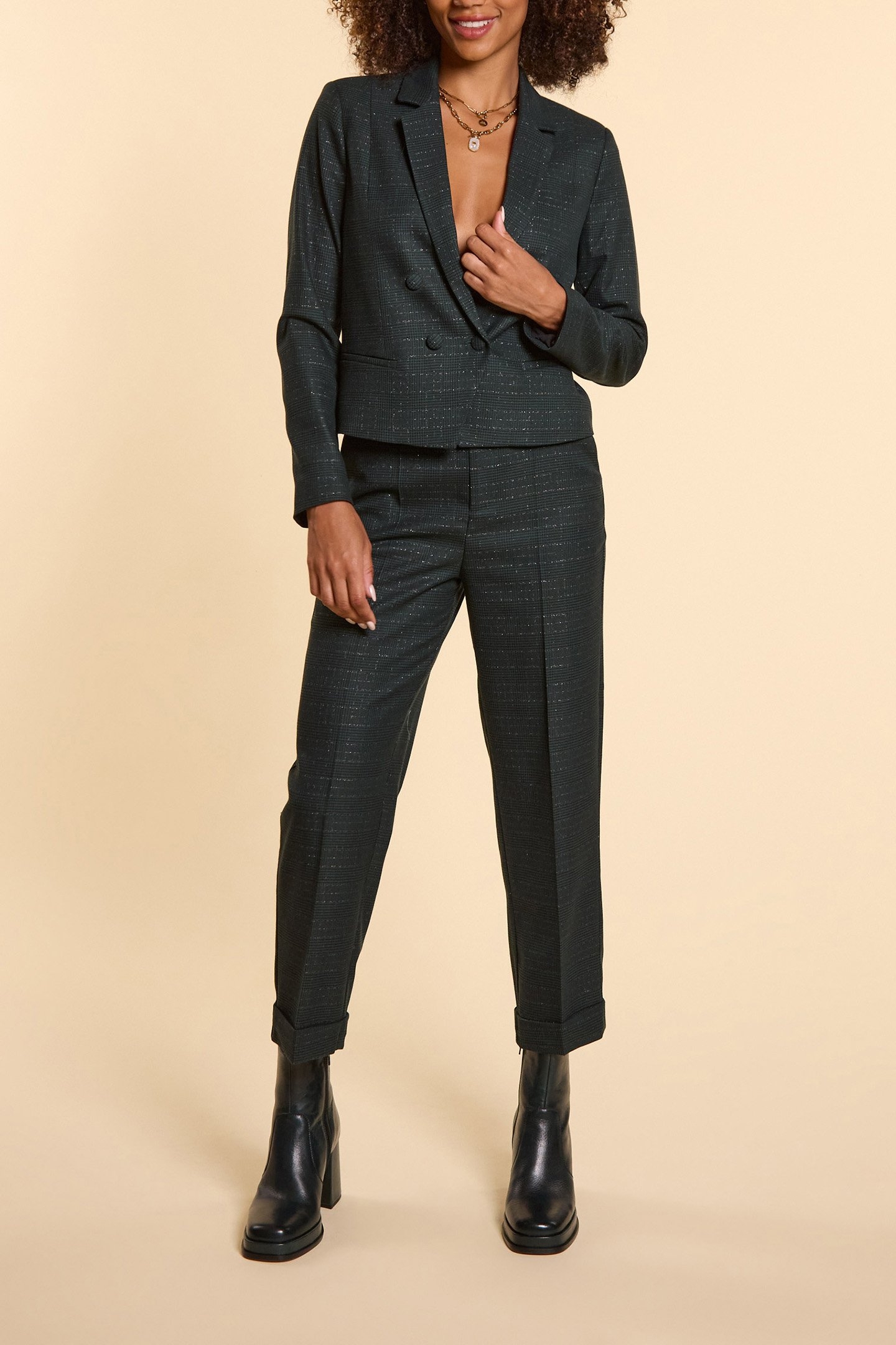 MIDNIGHT GREEN CHECK SUIT JACKET 3