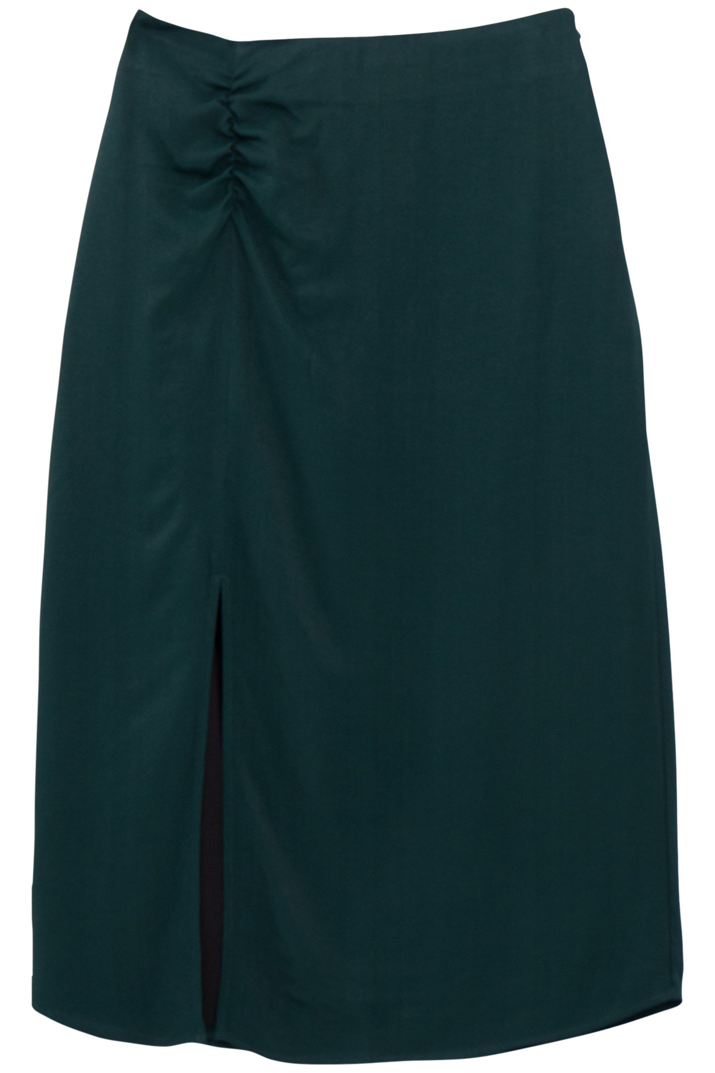 MIDNIGHT GREEN MIDI SKIRT SIDE SLIT 4