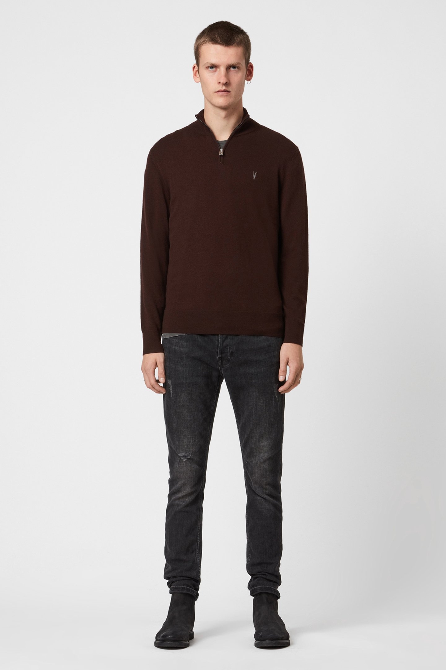 KILBURN ZIP FUNNEL OXBLOOD RED 2