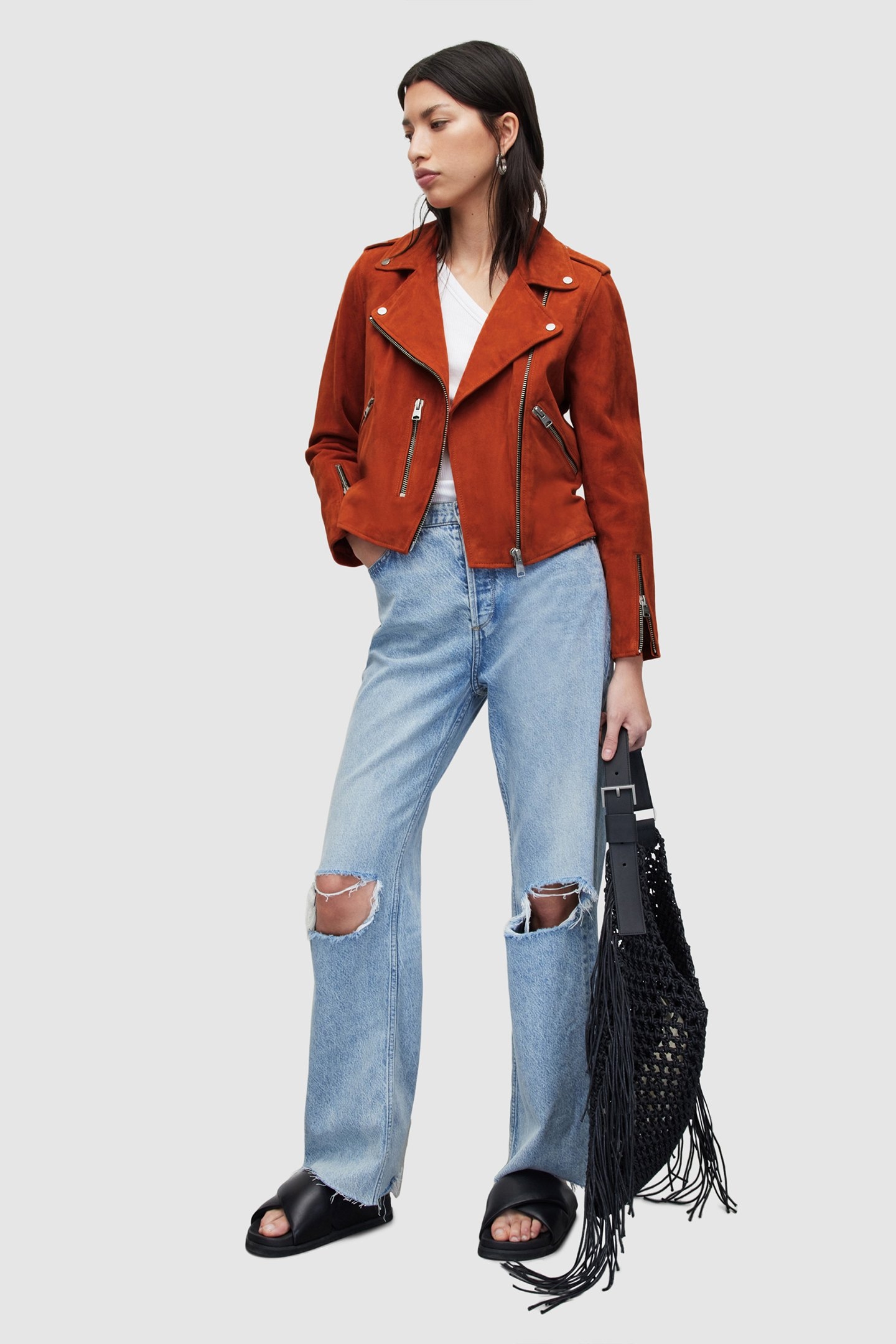 FERN SUEDE BIKER MANDARIN ORANGE 5