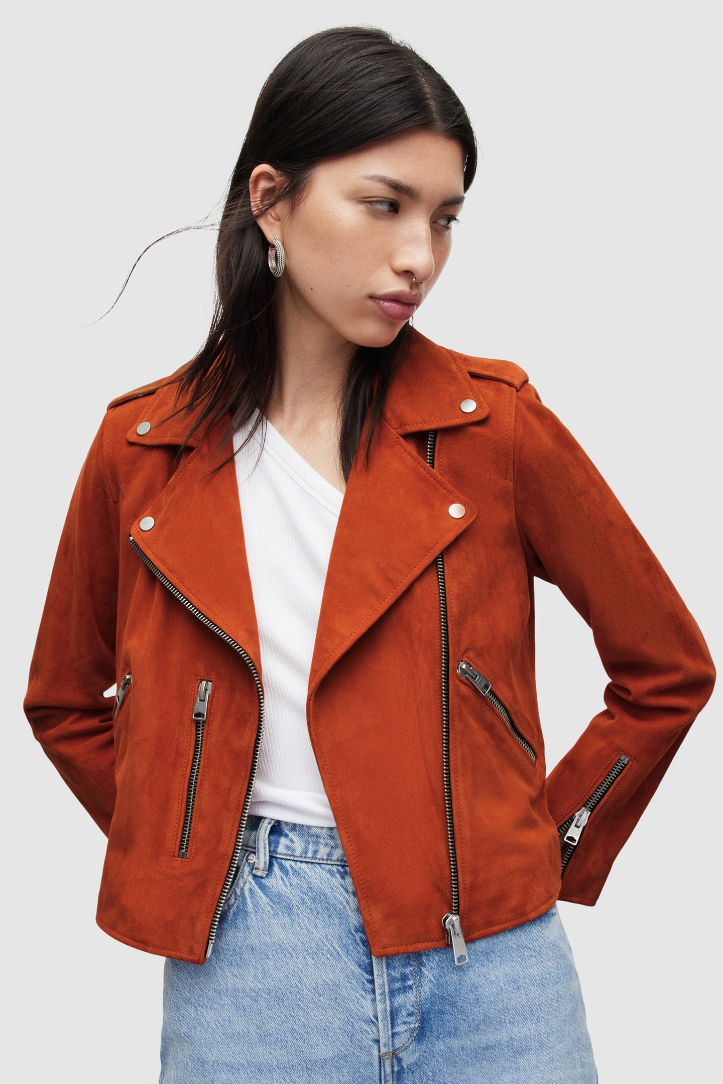 FERN SUEDE BIKER MANDARIN ORANGE 7