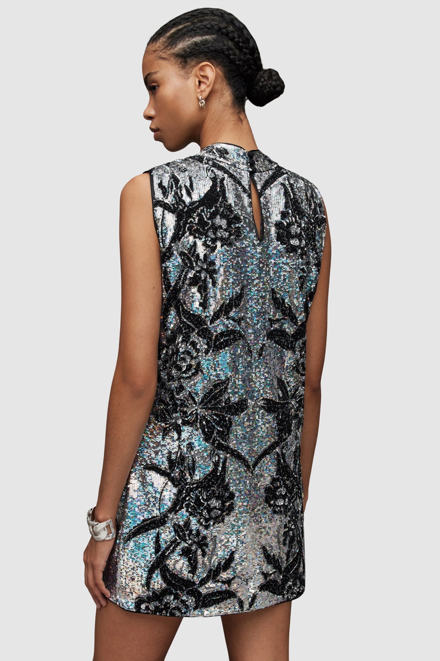 HARPER EMB MINI DRES SILVER 2