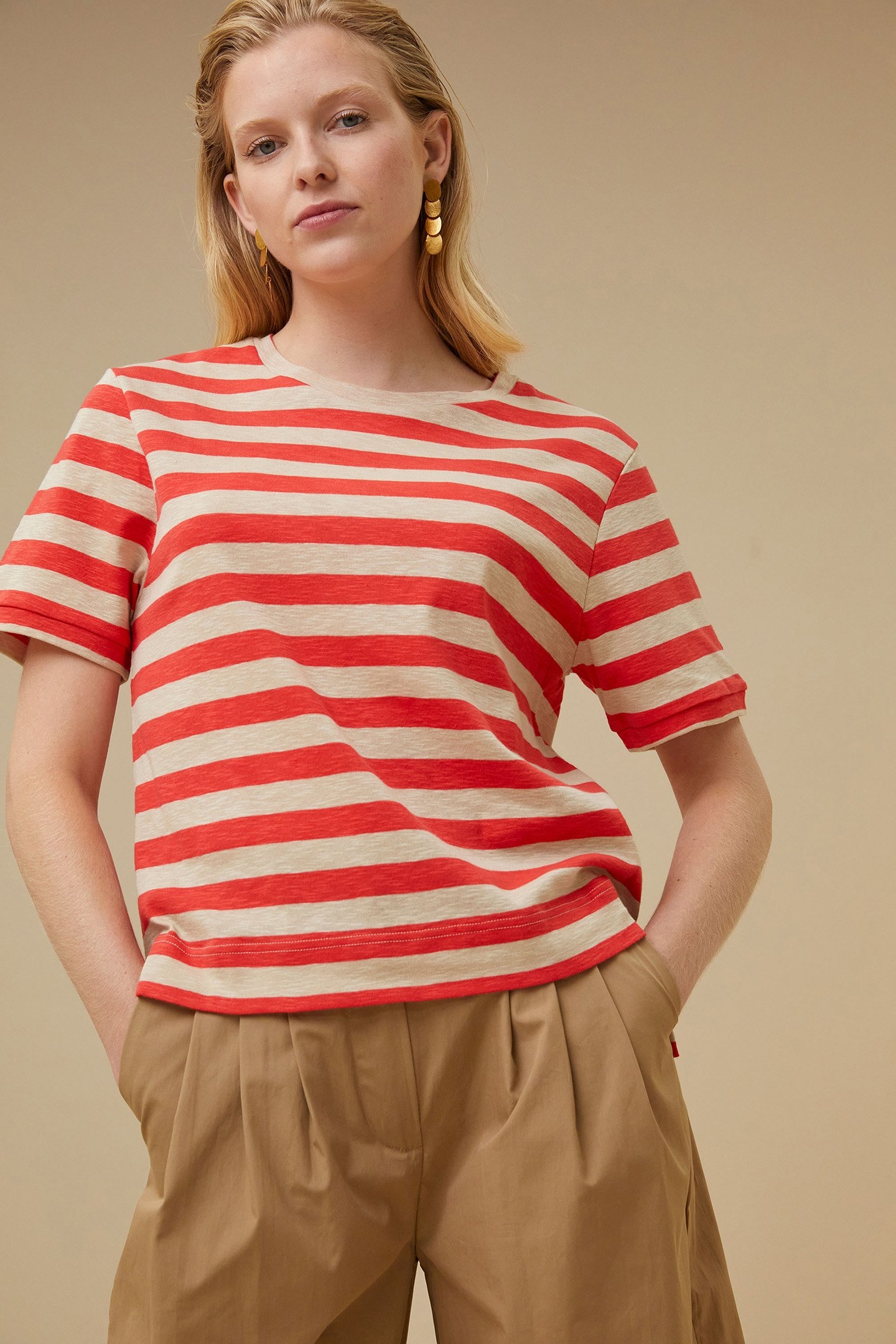HOPE BIG STRIPE TOP POPPY RED 5