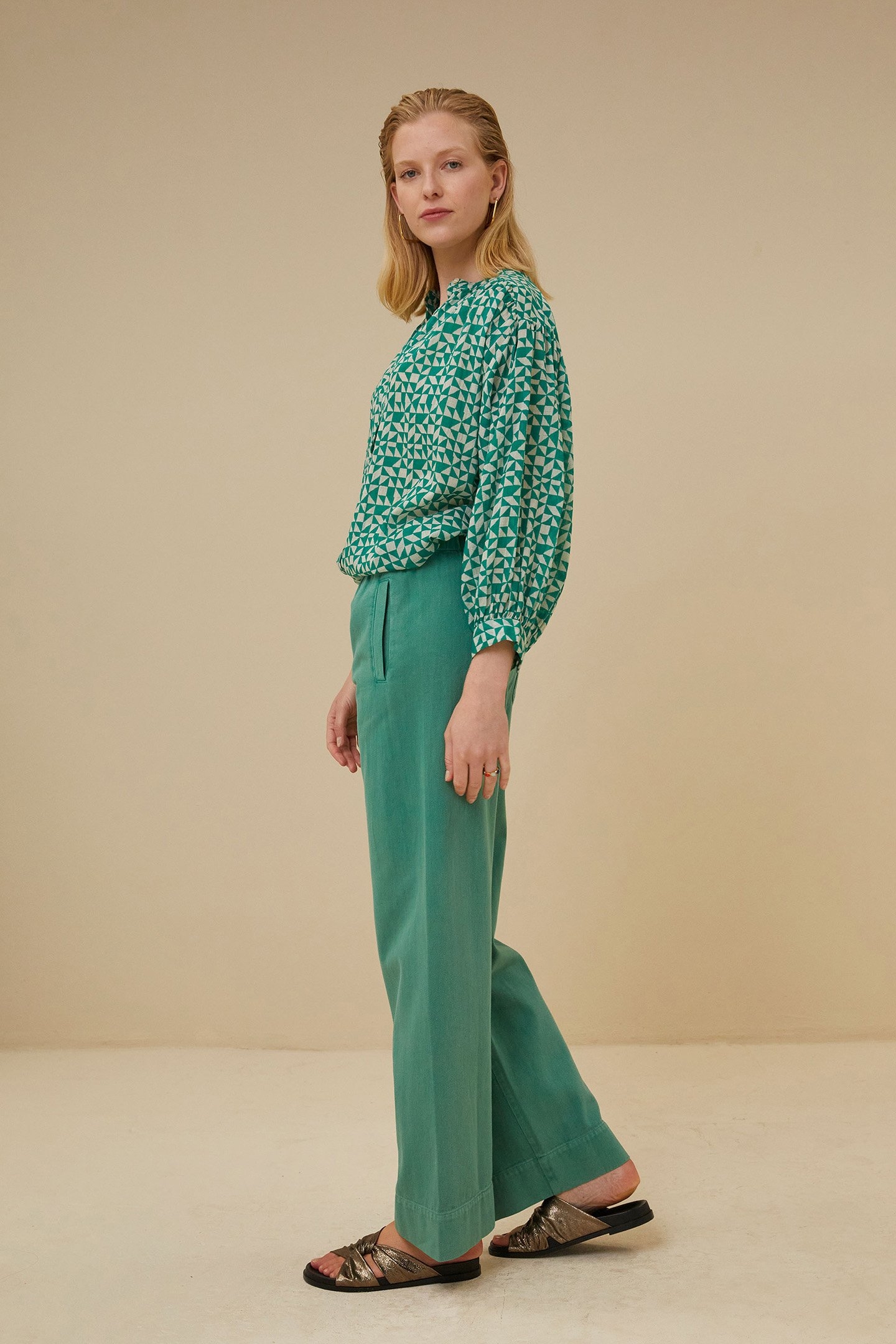 LUCY GRAPHIC BLOUSE GRAPHIC GREEN PRINT 5