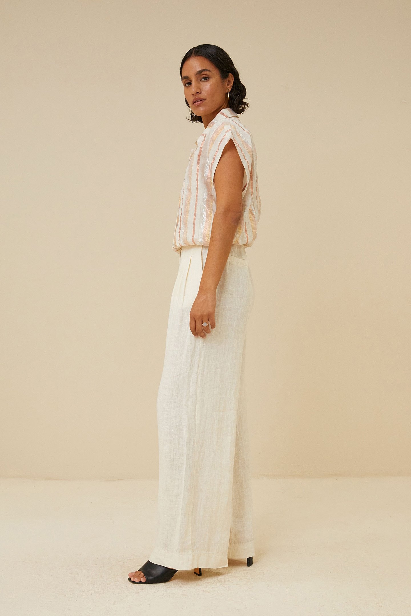 BIEKE GLOSS STRIPE BLOUSE PASTEL GLOSS STRIPE 5