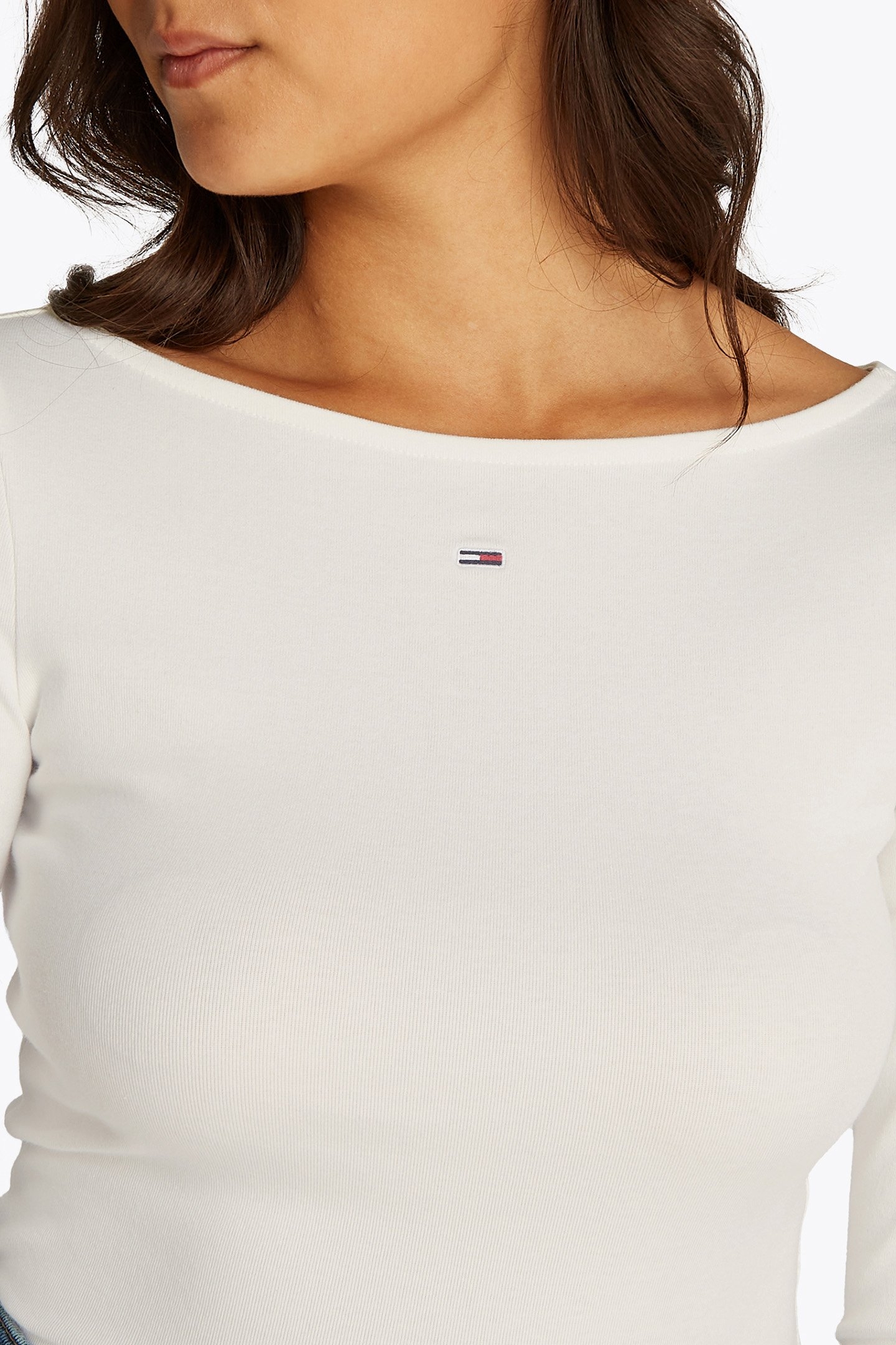 TJW SLIM FIT BOAT NECK LONG SLEEVE TOP ECRU 6