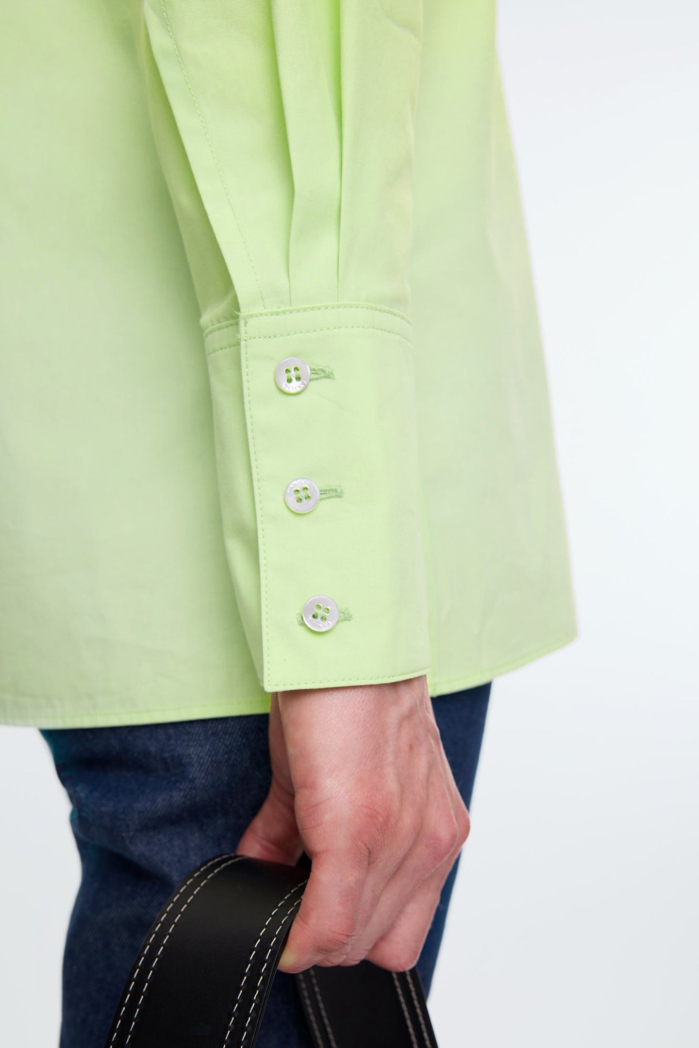 COTTON POPLIN HIGH CUFF CATERPILLAR GREEN 7